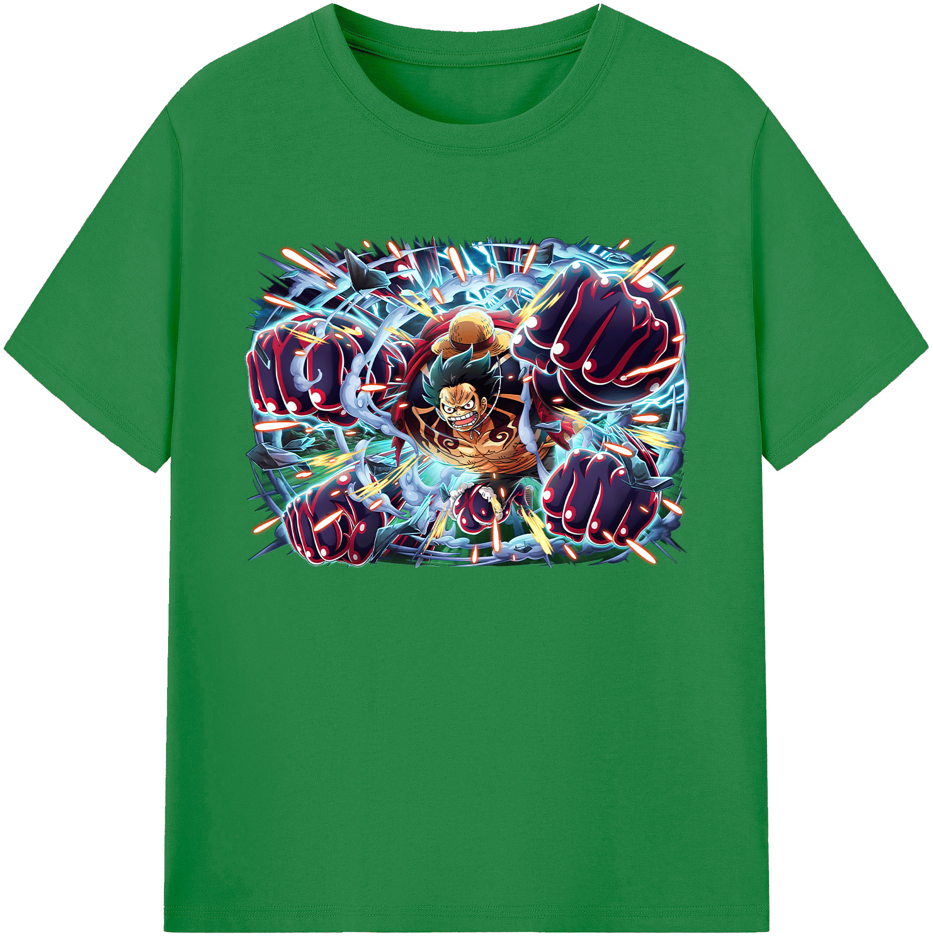 ワンピース モンキー・D・ルフィ ONE PIECE Monkey D. Luffy 綿100％ メンズ半袖Tシャツ｜肌触りやわらか＆通気性