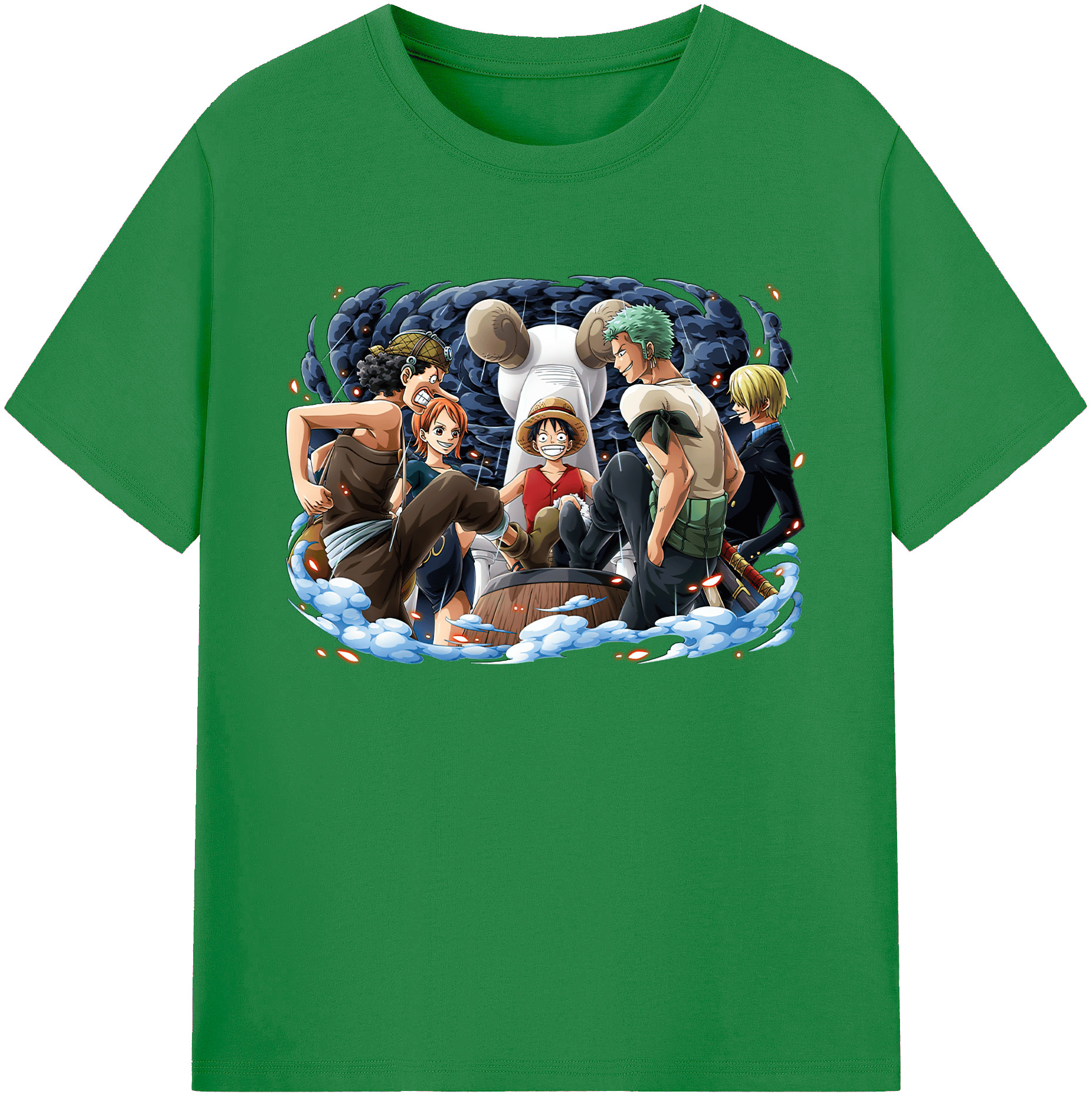 ワンピース モンキー・D・ルフィ ONE PIECE Monkey D. Luffy 綿100％ メンズ半袖Tシャツ｜肌触りやわらか＆通気性