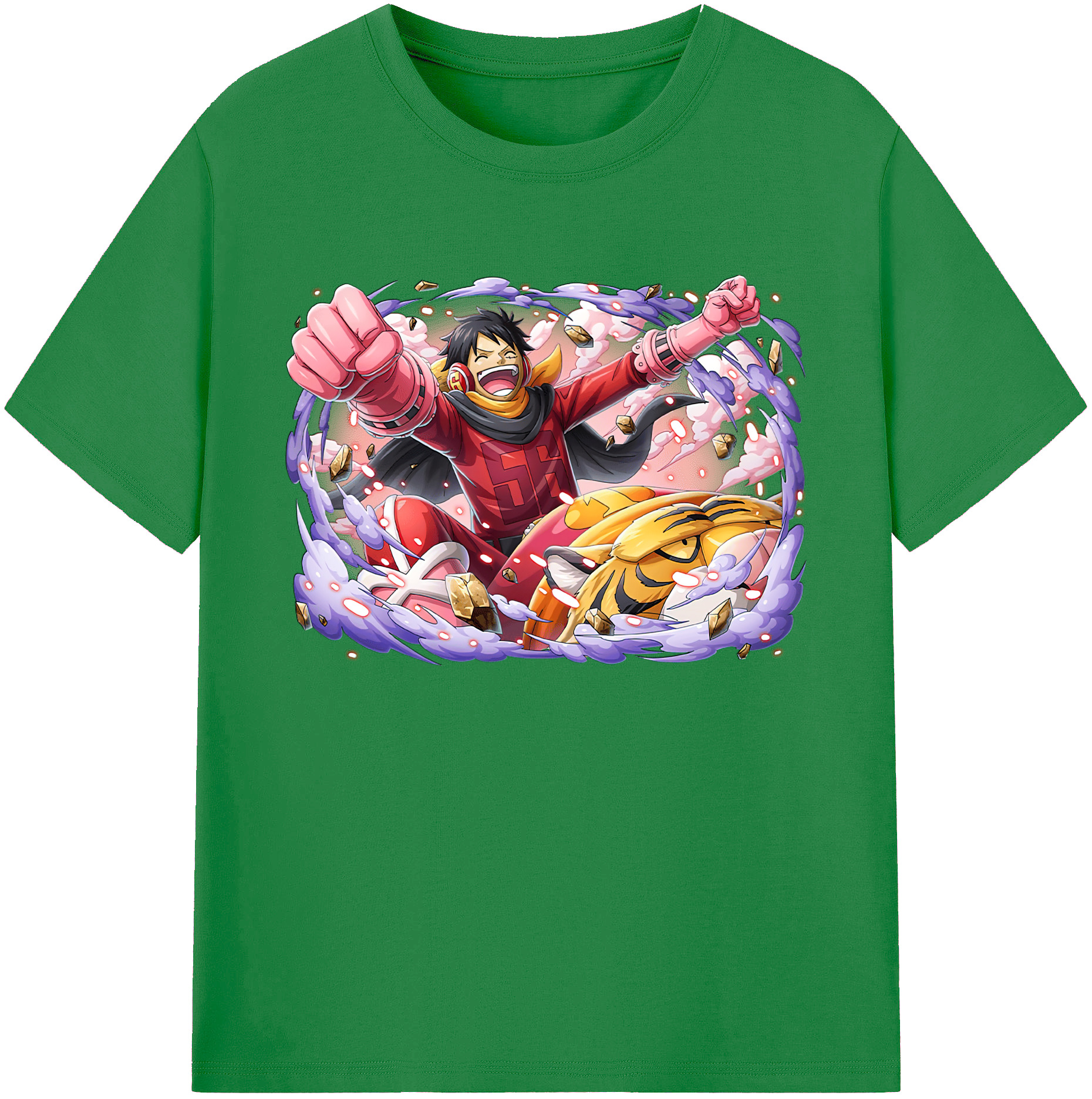 ワンピース モンキー・D・ルフィ ONE PIECE Monkey D. Luffy 綿100％ メンズ半袖Tシャツ｜肌触りやわらか＆通気性