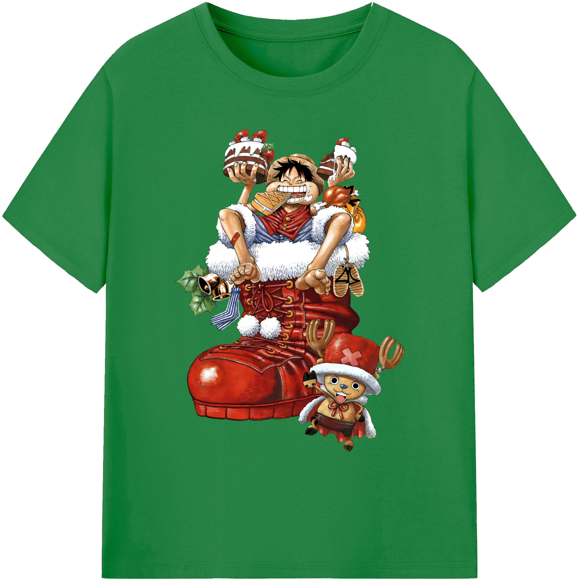 ワンピース モンキー・D・ルフィ ONE PIECE Monkey D. Luffy 綿100％ メンズ半袖Tシャツ｜肌触りやわらか＆通気性