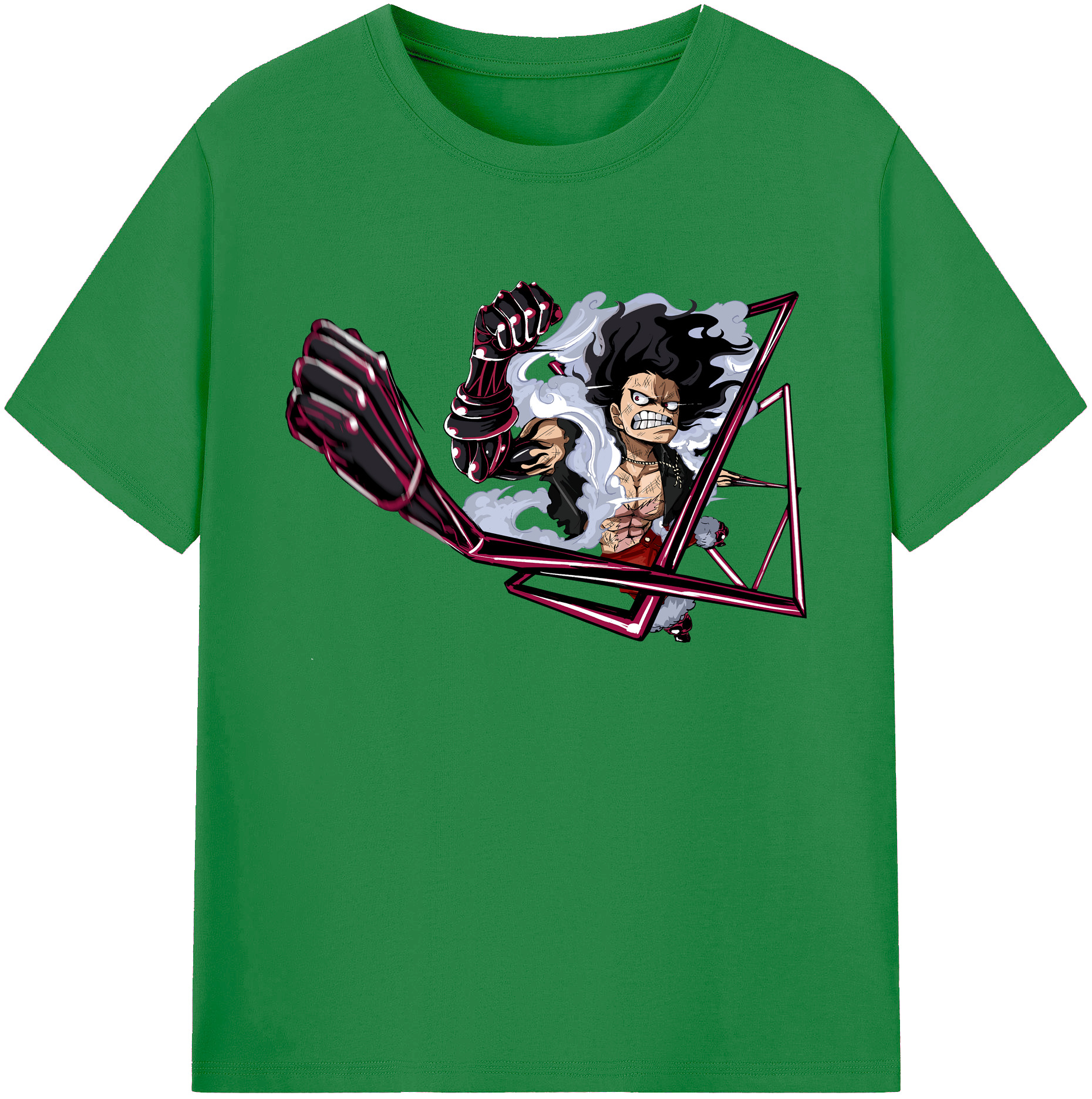 ワンピース モンキー・D・ルフィ ONE PIECE Monkey D. Luffy 綿100％ メンズ半袖Tシャツ｜肌触りやわらか＆通気性
