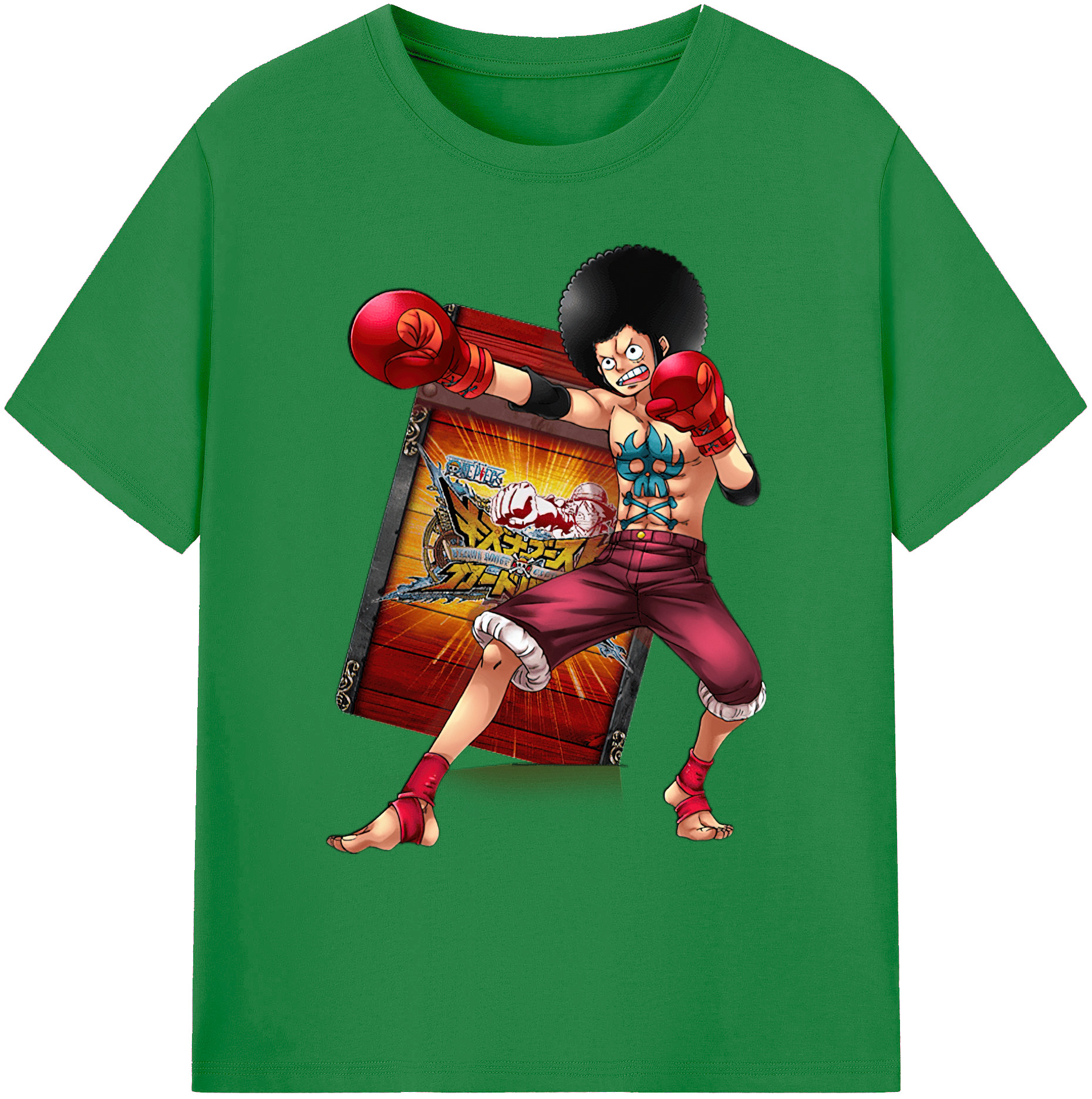 ワンピース モンキー・D・ルフィ ONE PIECE Monkey D. Luffy 綿100％ メンズ半袖Tシャツ｜肌触りやわらか＆通気性