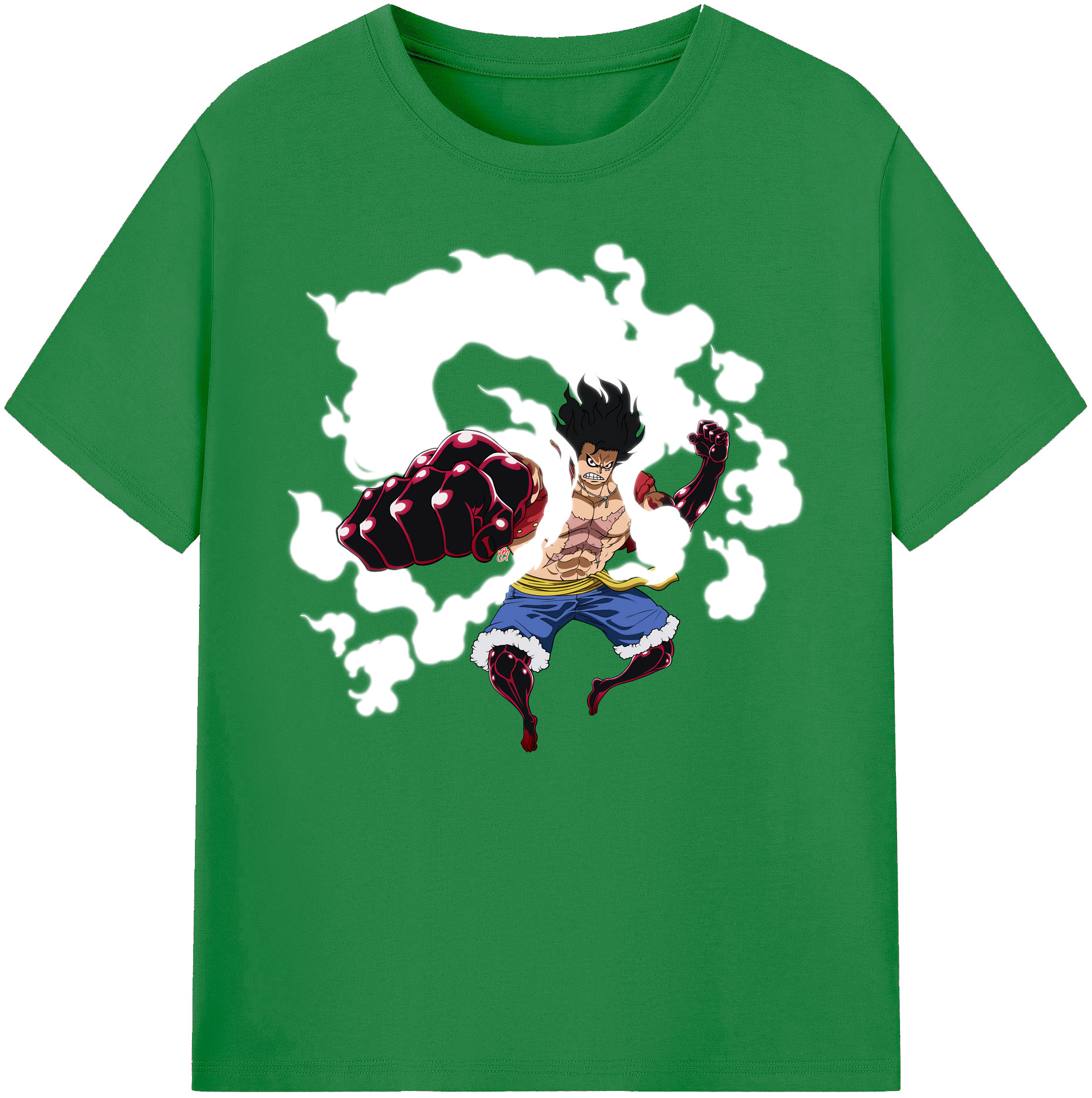 ワンピース モンキー・D・ルフィ ONE PIECE Monkey D. Luffy 綿100％ メンズ半袖Tシャツ｜肌触りやわらか＆通気性