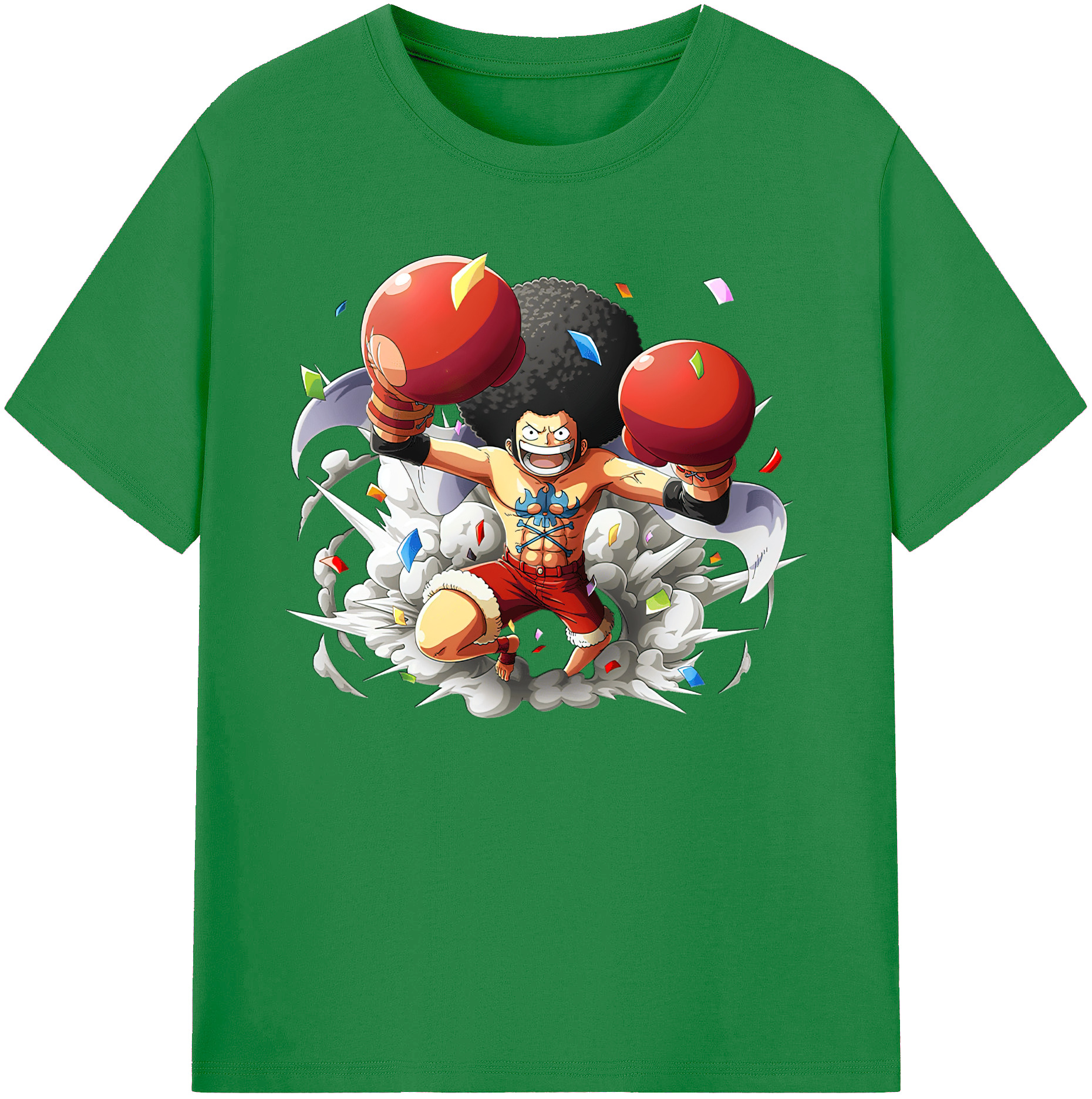 ワンピース モンキー・D・ルフィ ONE PIECE Monkey D. Luffy 綿100％ メンズ半袖Tシャツ｜肌触りやわらか＆通気性