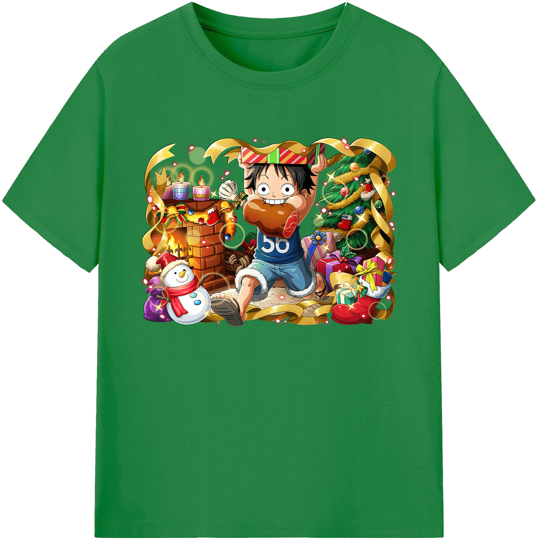 ワンピース モンキー・D・ルフィ ONE PIECE Monkey D. Luffy 綿100％ メンズ半袖Tシャツ｜肌触りやわらか＆通気性