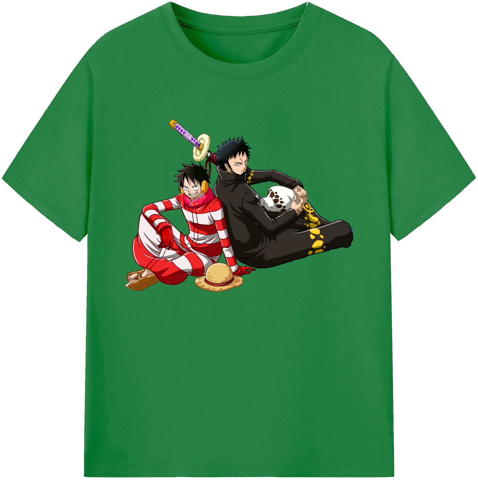 ワンピース モンキー・D・ルフィ ONE PIECE Monkey D. Luffy 綿100％ メンズ半袖Tシャツ｜肌触りやわらか＆通気性