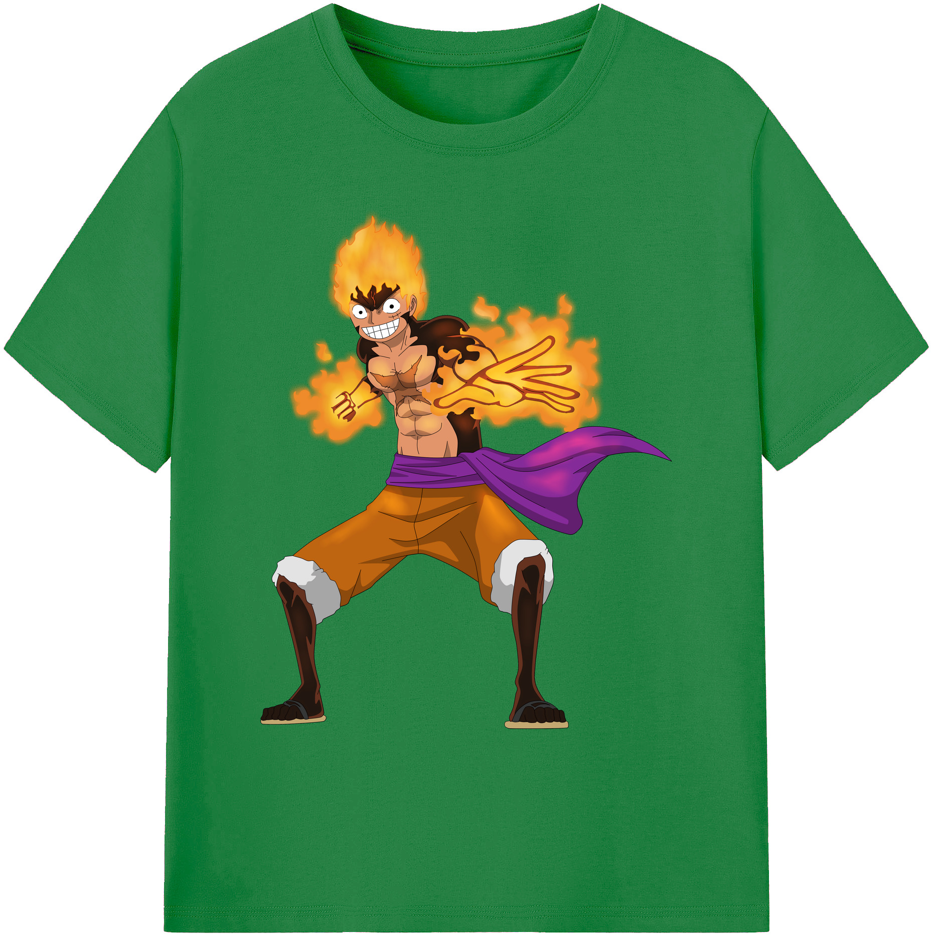 ワンピース モンキー・D・ルフィ ONE PIECE Monkey D. Luffy 綿100％ メンズ半袖Tシャツ｜肌触りやわらか＆通気性