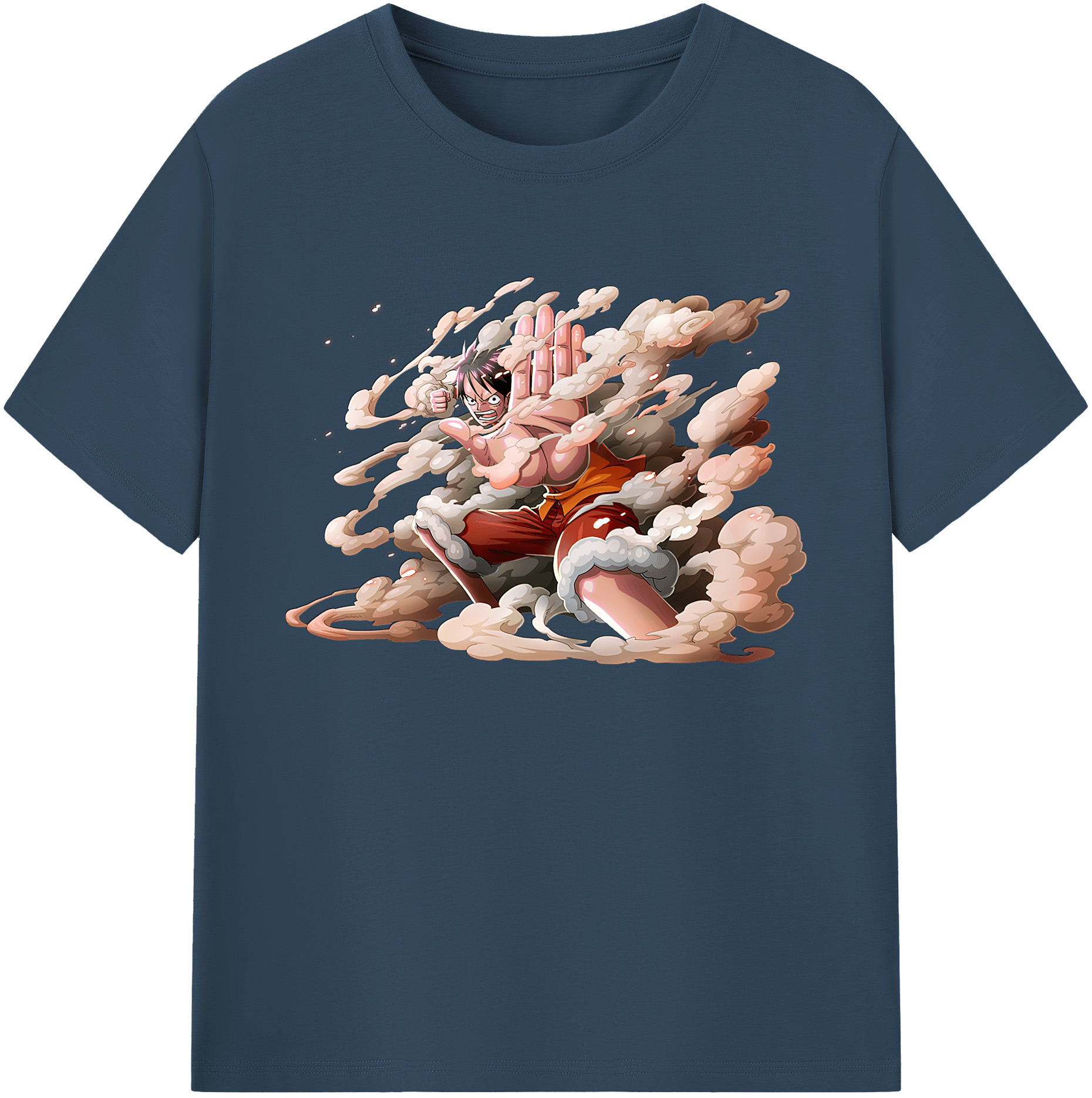 ワンピース モンキー・D・ルフィ ONE PIECE Monkey D. Luffy 綿100％ メンズ半袖Tシャツ｜肌触りやわらか＆通気性
