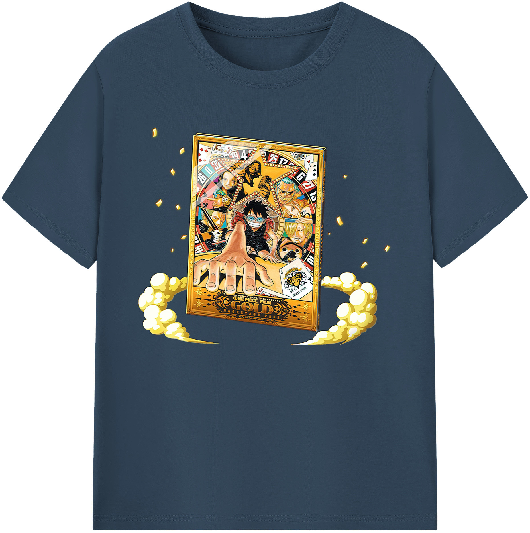 ワンピース モンキー・D・ルフィ ONE PIECE Monkey D. Luffy 綿100％ メンズ半袖Tシャツ｜肌触りやわらか＆通気性