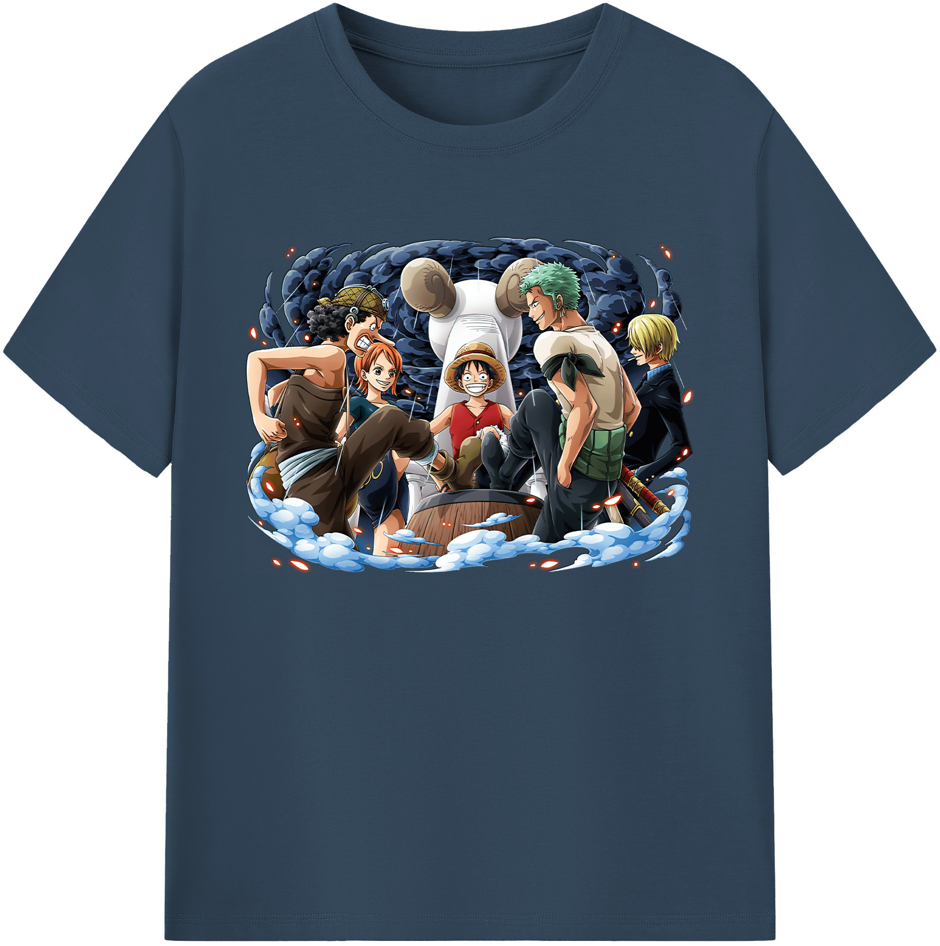 ワンピース モンキー・D・ルフィ ONE PIECE Monkey D. Luffy 綿100％ メンズ半袖Tシャツ｜肌触りやわらか＆通気性