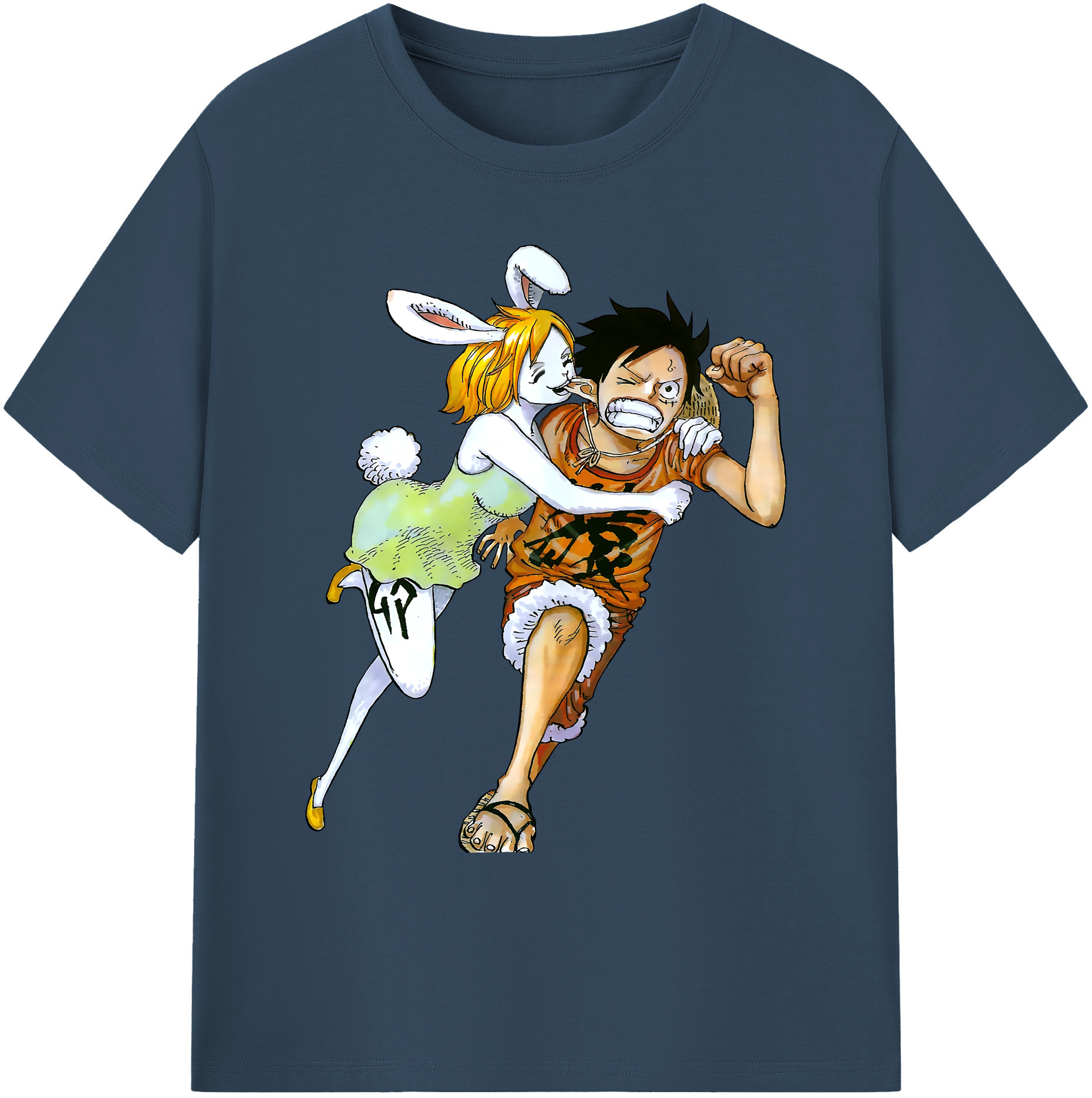 （画像用） ワンピース モンキー・D・ルフィ ONE PIECE Monkey D. Luffy 綿100％ メンズ半袖Tシャツ｜肌触りやわらか＆通気性