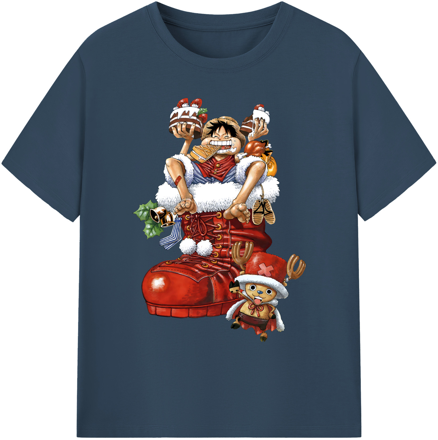ワンピース モンキー・D・ルフィ ONE PIECE Monkey D. Luffy 綿100％ メンズ半袖Tシャツ｜肌触りやわらか＆通気性
