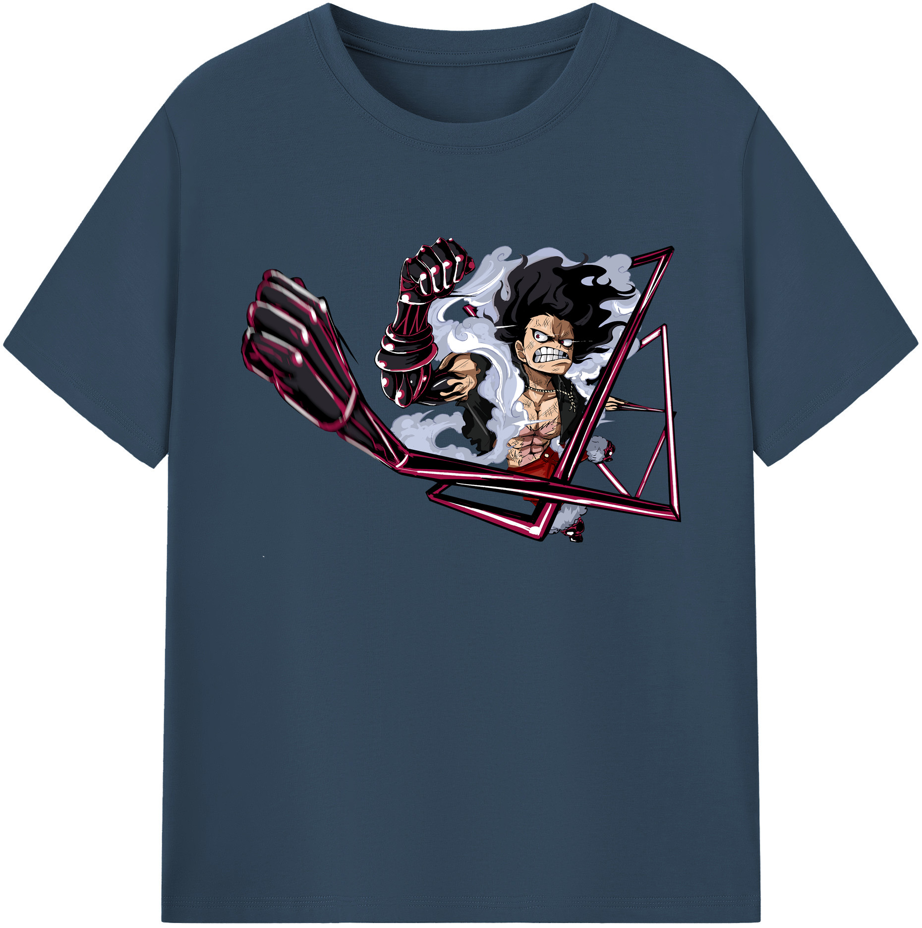 ワンピース モンキー・D・ルフィ ONE PIECE Monkey D. Luffy 綿100％ メンズ半袖Tシャツ｜肌触りやわらか＆通気性