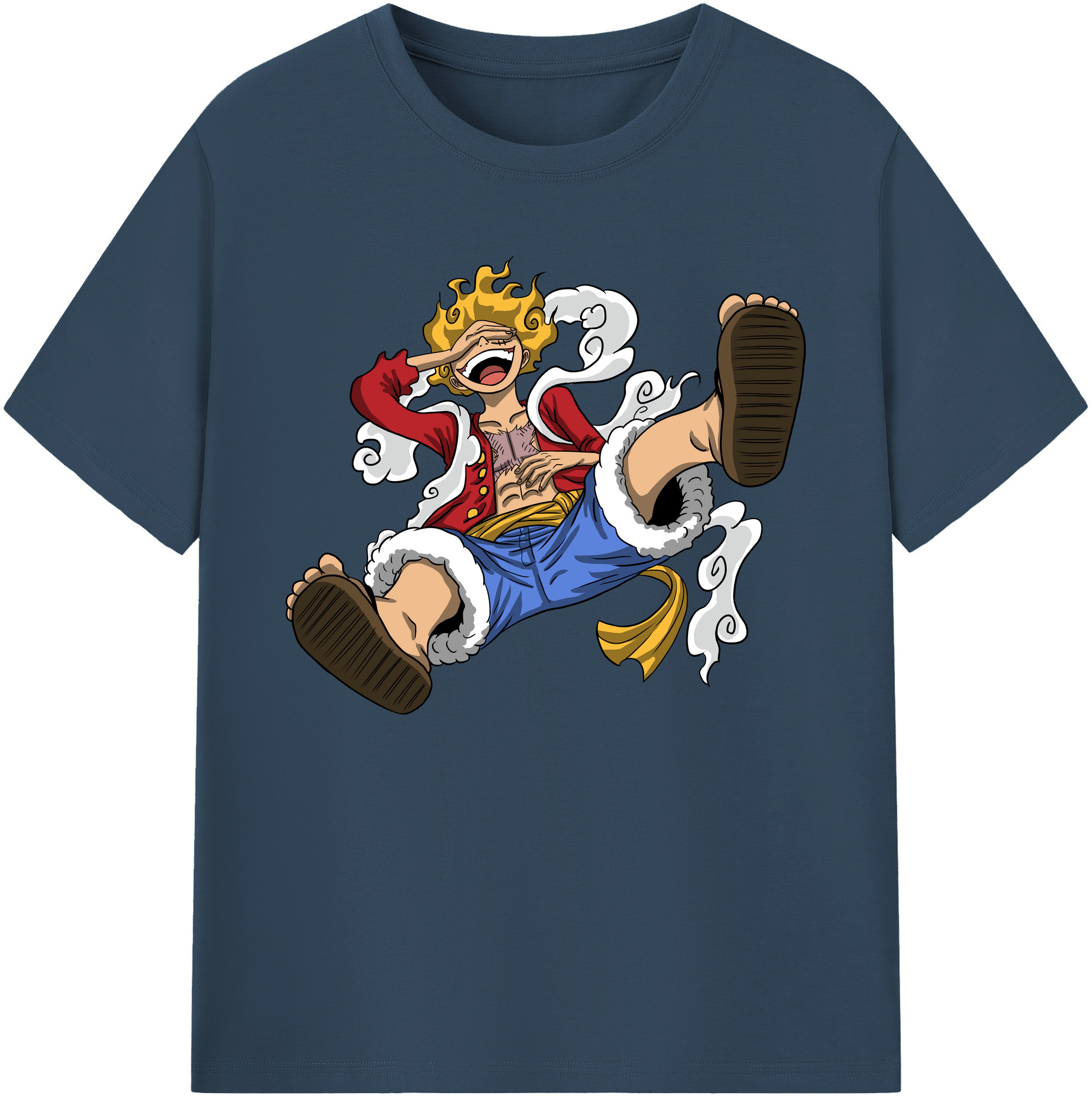 ワンピース モンキー・D・ルフィ ONE PIECE Monkey D. Luffy 綿100％ メンズ半袖Tシャツ｜肌触りやわらか＆通気性