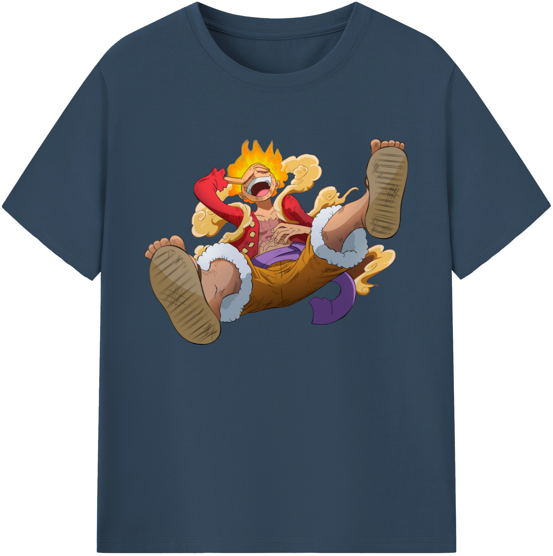 ワンピース モンキー・D・ルフィ ONE PIECE Monkey D. Luffy 綿100％ メンズ半袖Tシャツ｜肌触りやわらか＆通気性