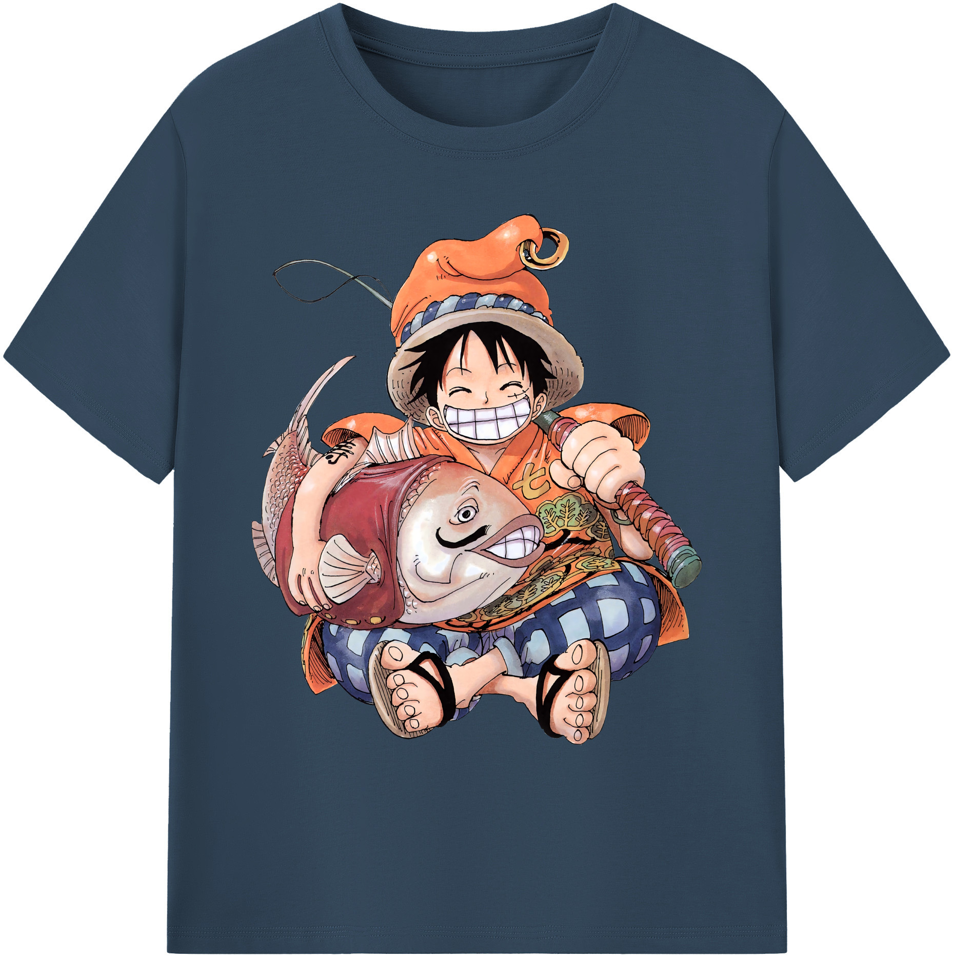 ワンピース モンキー・D・ルフィ ONE PIECE Monkey D. Luffy 綿100％ メンズ半袖Tシャツ｜肌触りやわらか＆通気性