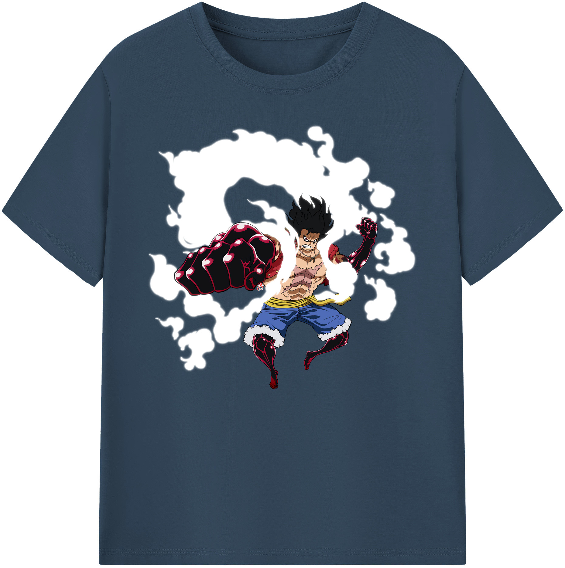 ワンピース モンキー・D・ルフィ ONE PIECE Monkey D. Luffy 綿100％ メンズ半袖Tシャツ｜肌触りやわらか＆通気性