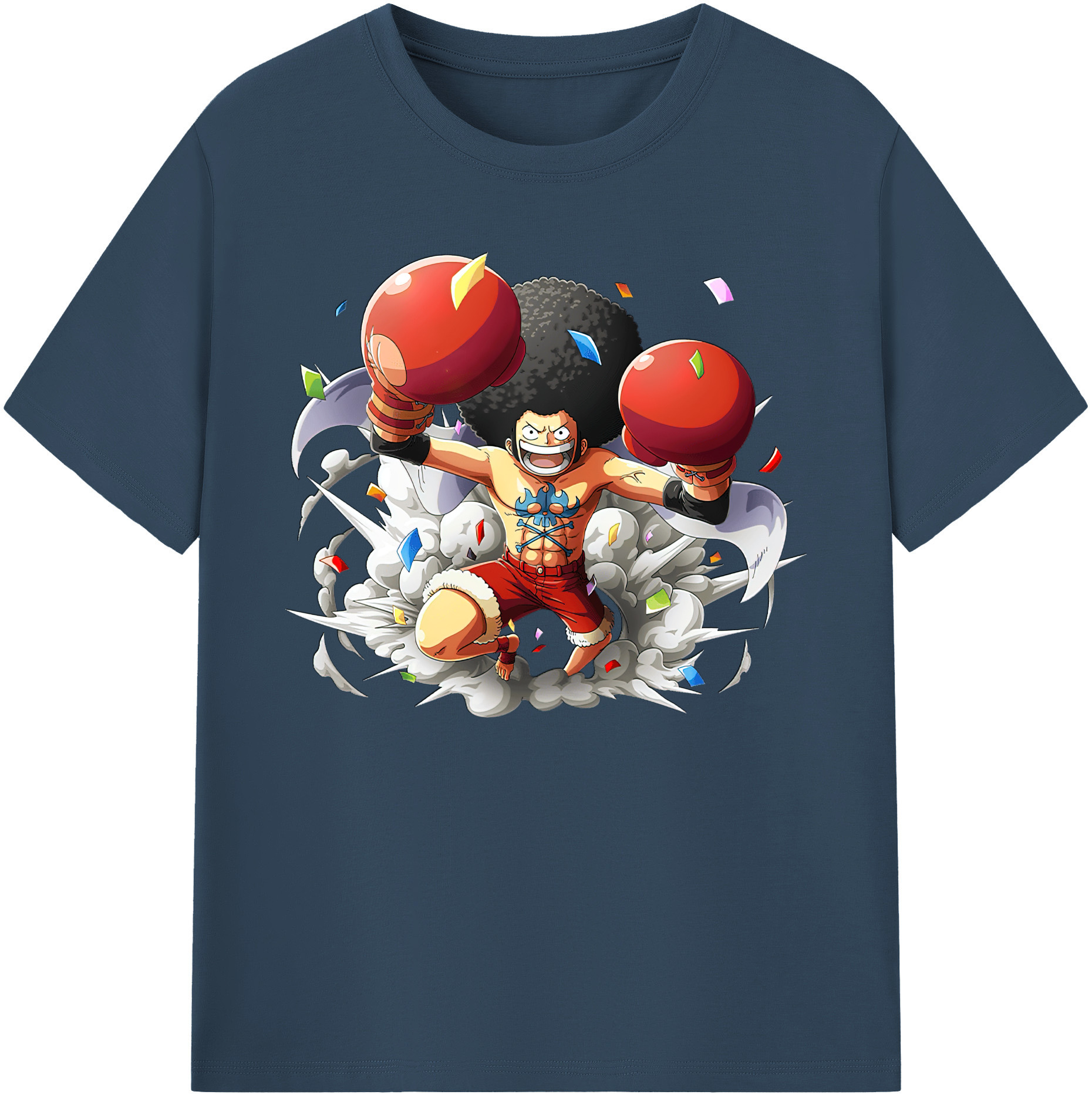 ワンピース モンキー・D・ルフィ ONE PIECE Monkey D. Luffy 綿100％ メンズ半袖Tシャツ｜肌触りやわらか＆通気性