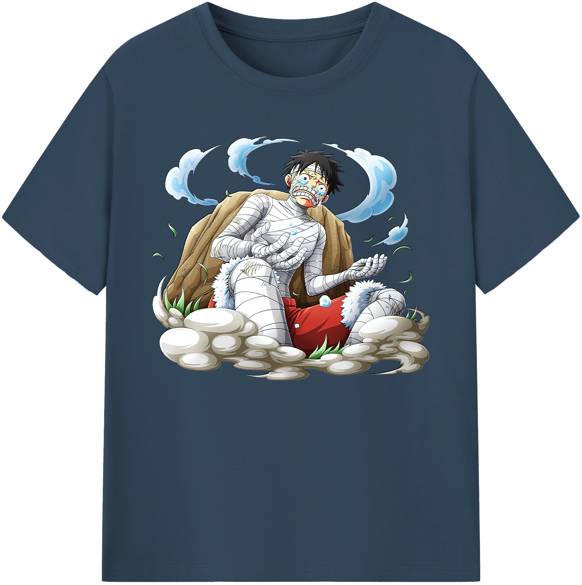 ワンピース モンキー・D・ルフィ ONE PIECE Monkey D. Luffy 綿100％ メンズ半袖Tシャツ｜肌触りやわらか＆通気性