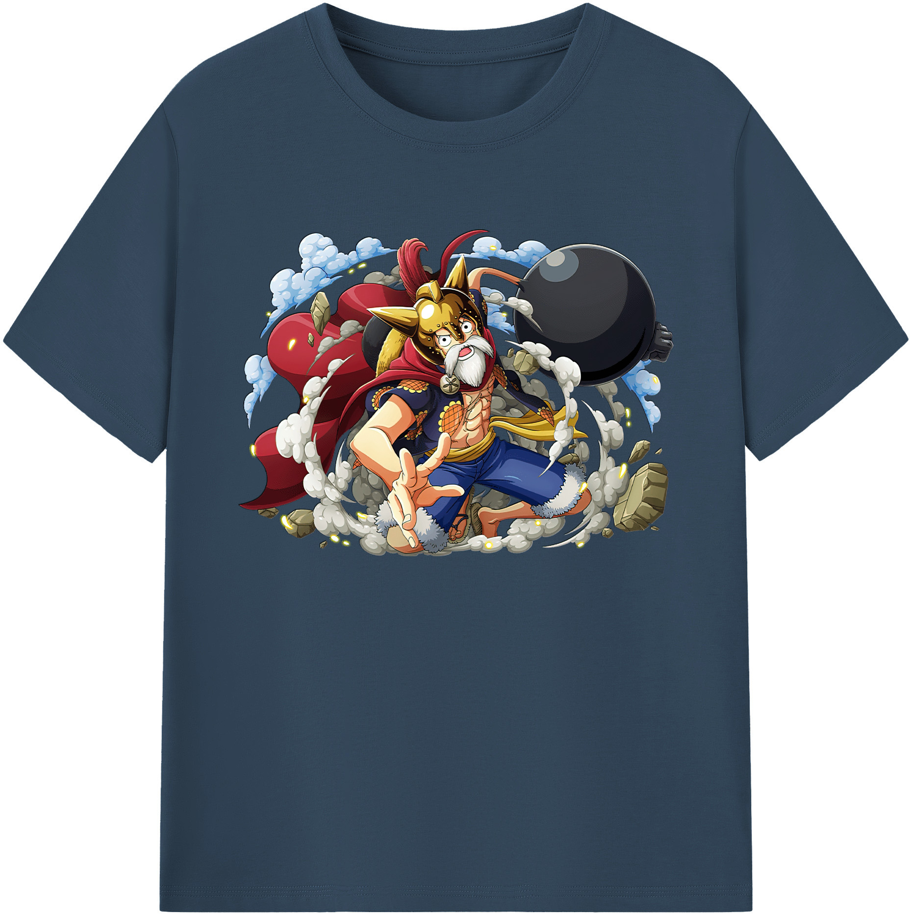 ワンピース モンキー・D・ルフィ ONE PIECE Monkey D. Luffy 綿100％ メンズ半袖Tシャツ｜肌触りやわらか＆通気性