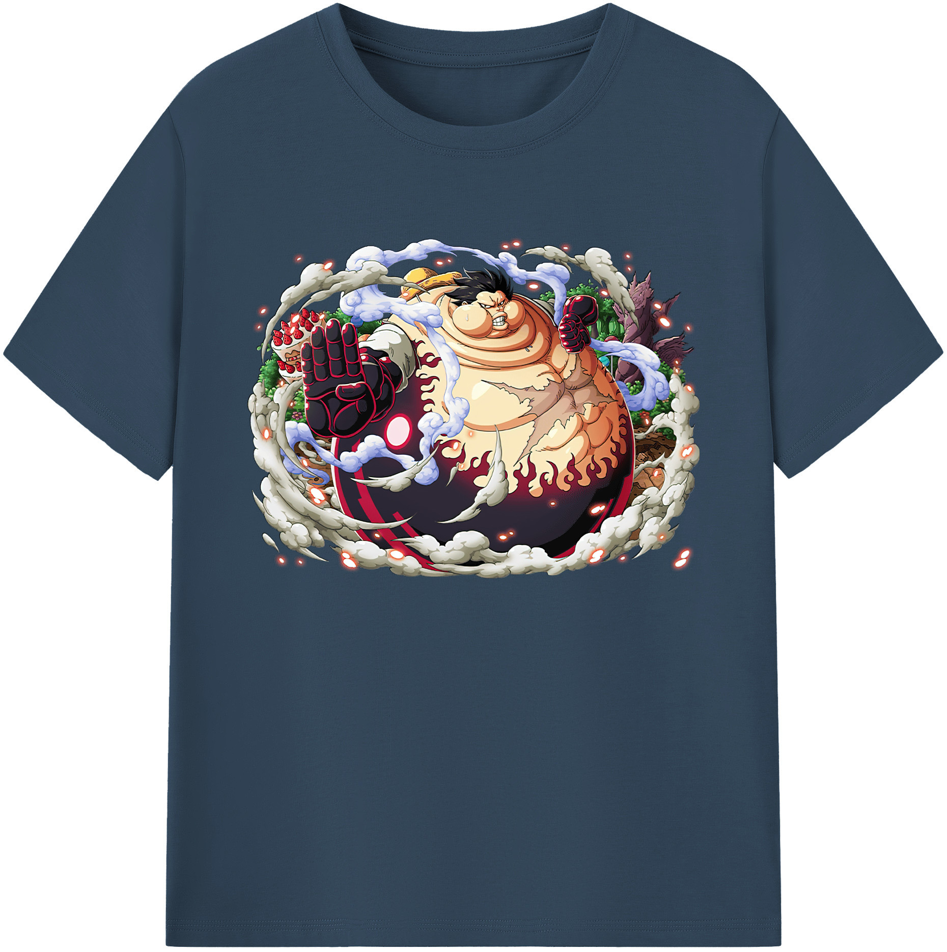 ワンピース モンキー・D・ルフィ ONE PIECE Monkey D. Luffy 綿100％ メンズ半袖Tシャツ｜肌触りやわらか＆通気性