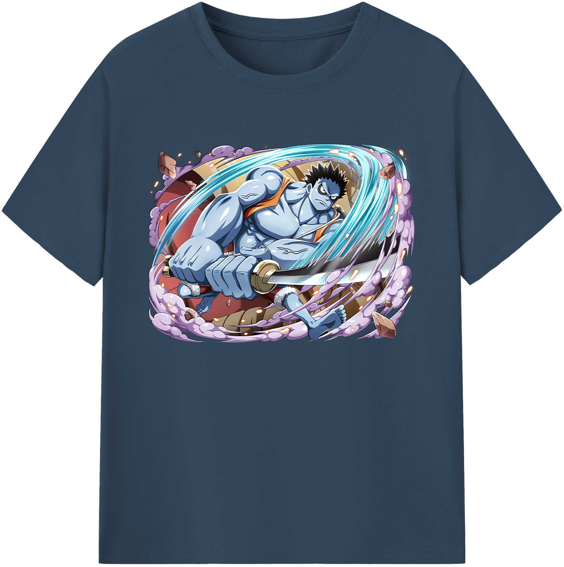ワンピース モンキー・D・ルフィ ONE PIECE Monkey D. Luffy 綿100％ メンズ半袖Tシャツ｜肌触りやわらか＆通気性