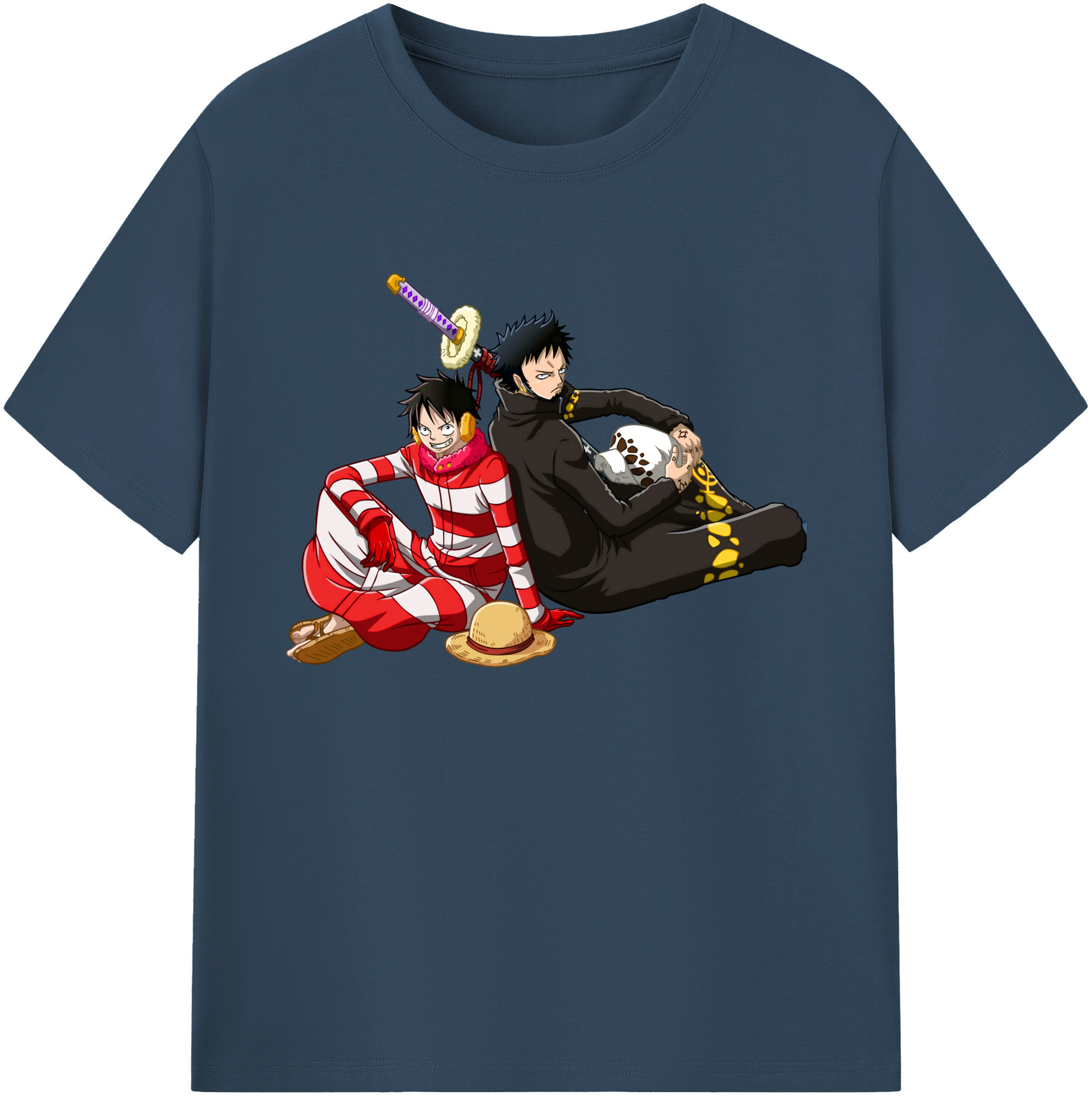 ワンピース モンキー・D・ルフィ ONE PIECE Monkey D. Luffy 綿100％ メンズ半袖Tシャツ｜肌触りやわらか＆通気性