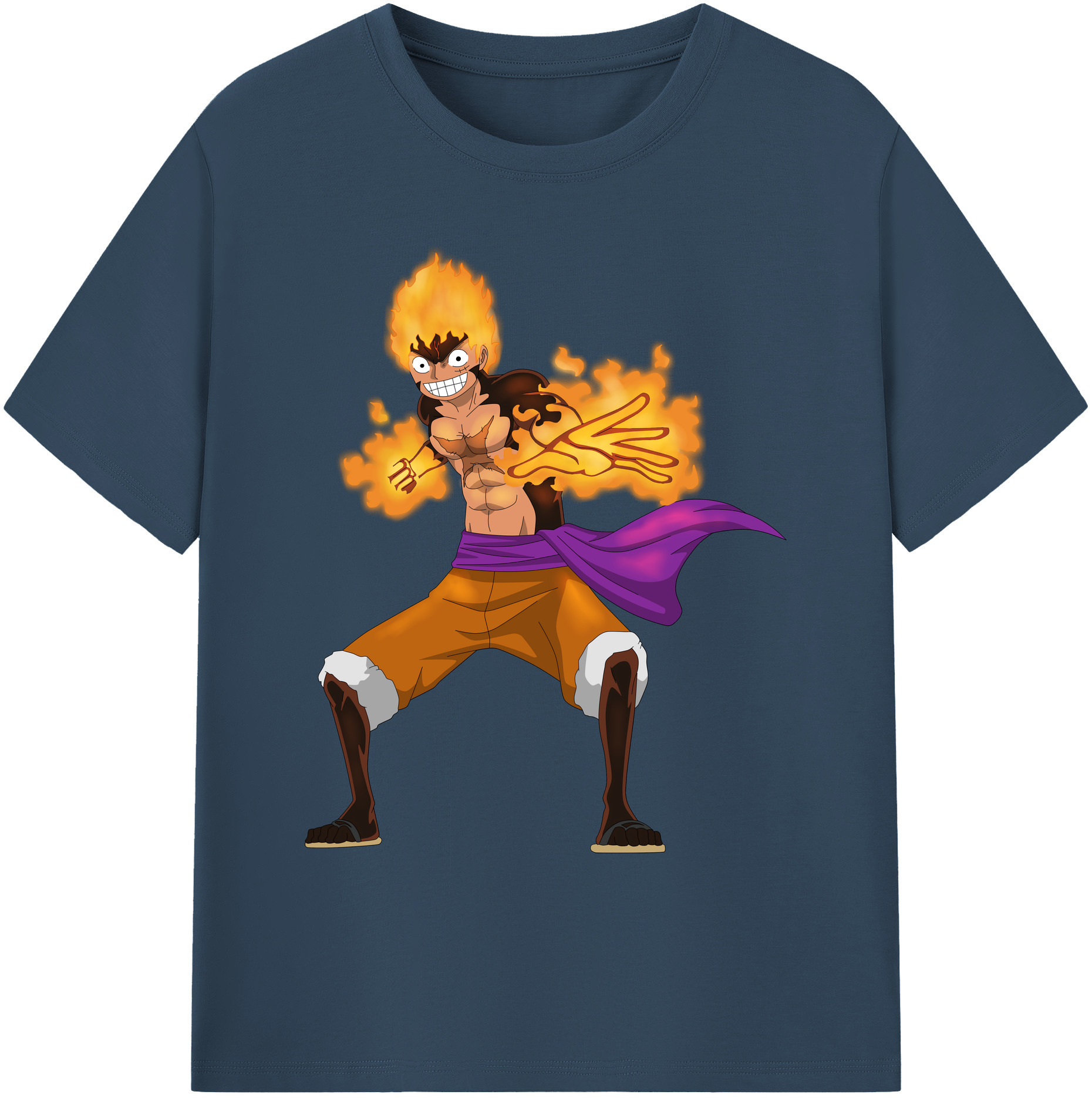 ワンピース モンキー・D・ルフィ ONE PIECE Monkey D. Luffy 綿100％ メンズ半袖Tシャツ｜肌触りやわらか＆通気性