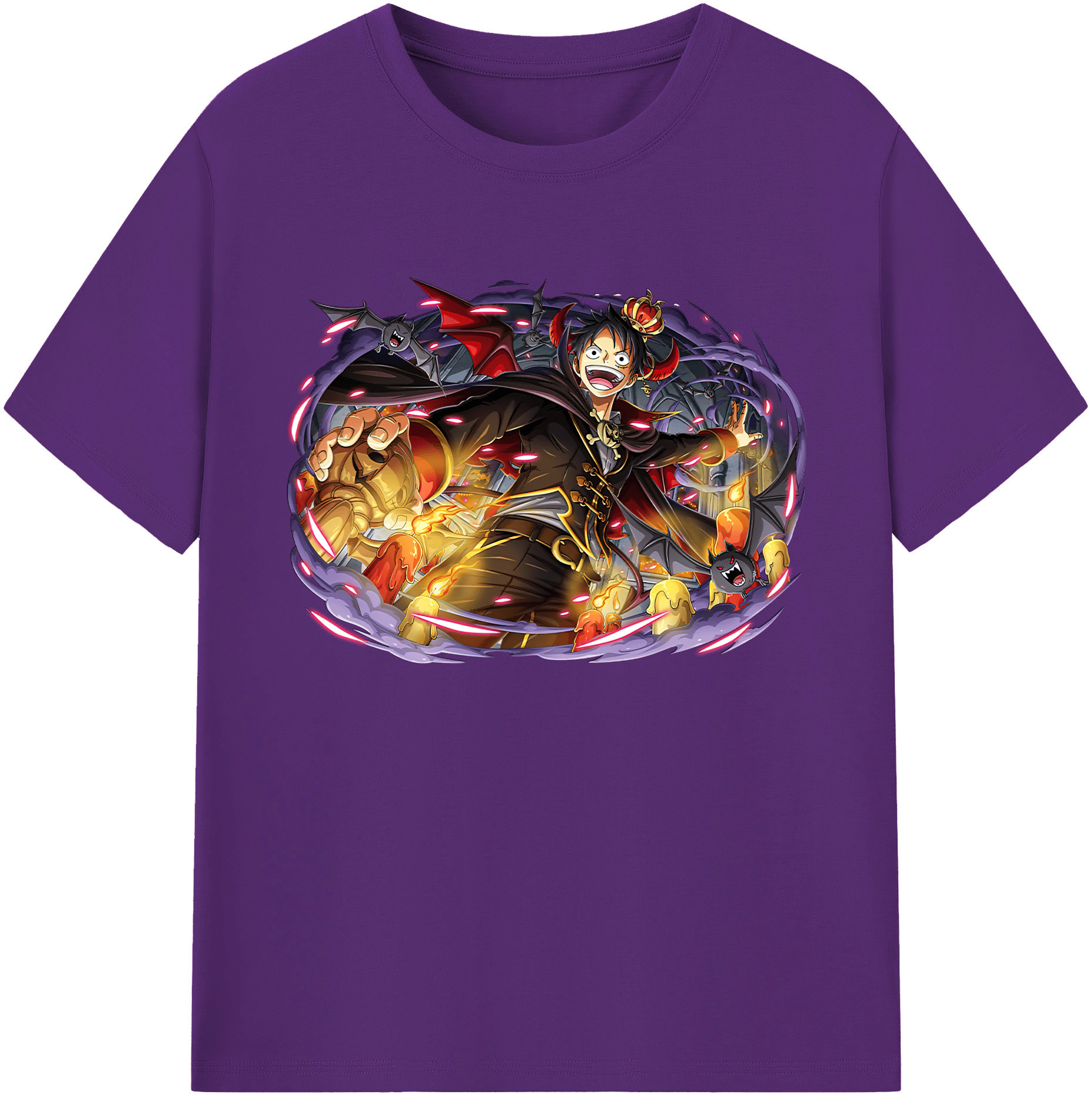 ワンピース モンキー・D・ルフィ ONE PIECE Monkey D. Luffy 綿100％ メンズ半袖Tシャツ｜肌触りやわらか＆通気性