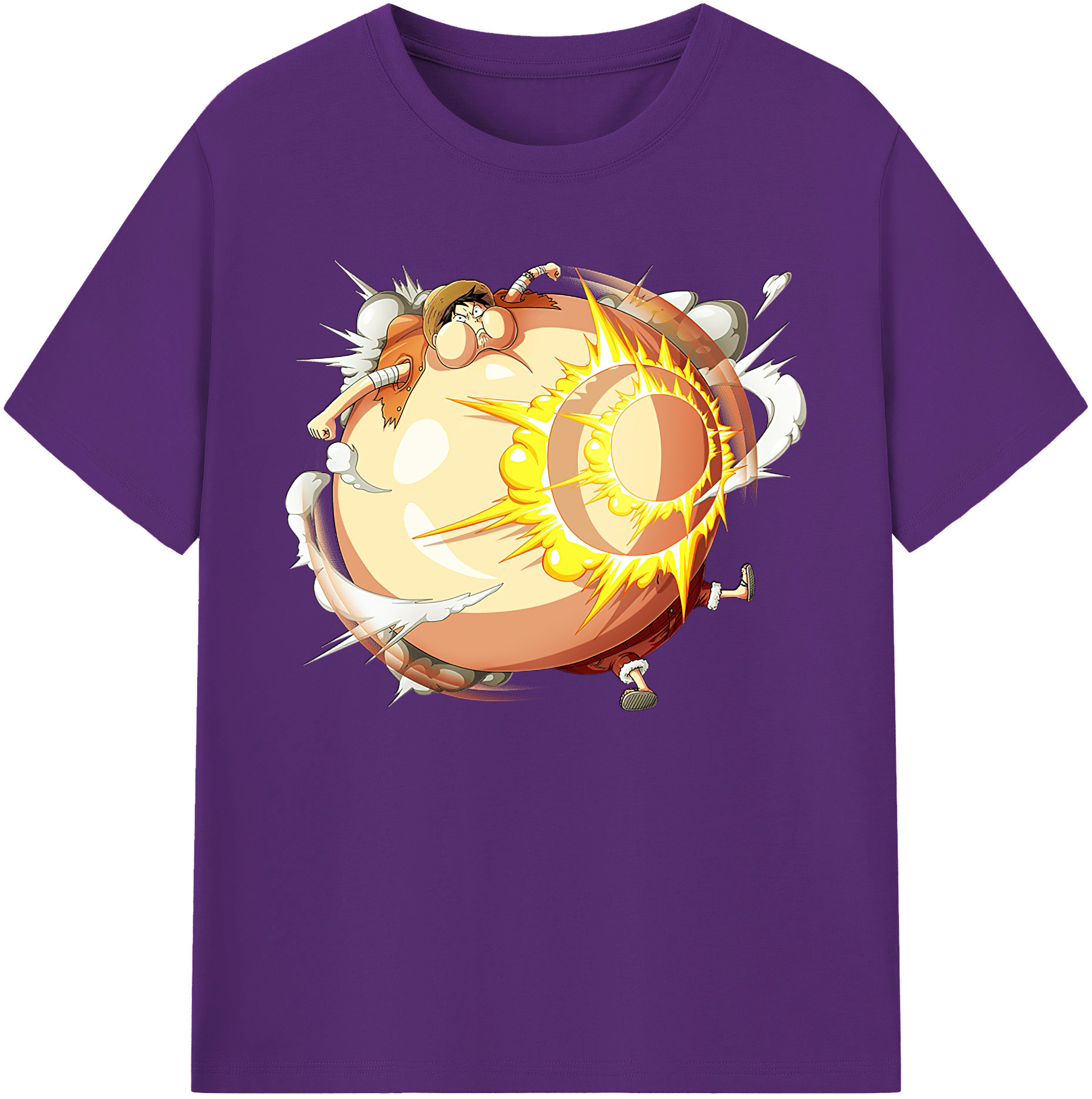 ワンピース モンキー・D・ルフィ ONE PIECE Monkey D. Luffy 綿100％ メンズ半袖Tシャツ｜肌触りやわらか＆通気性