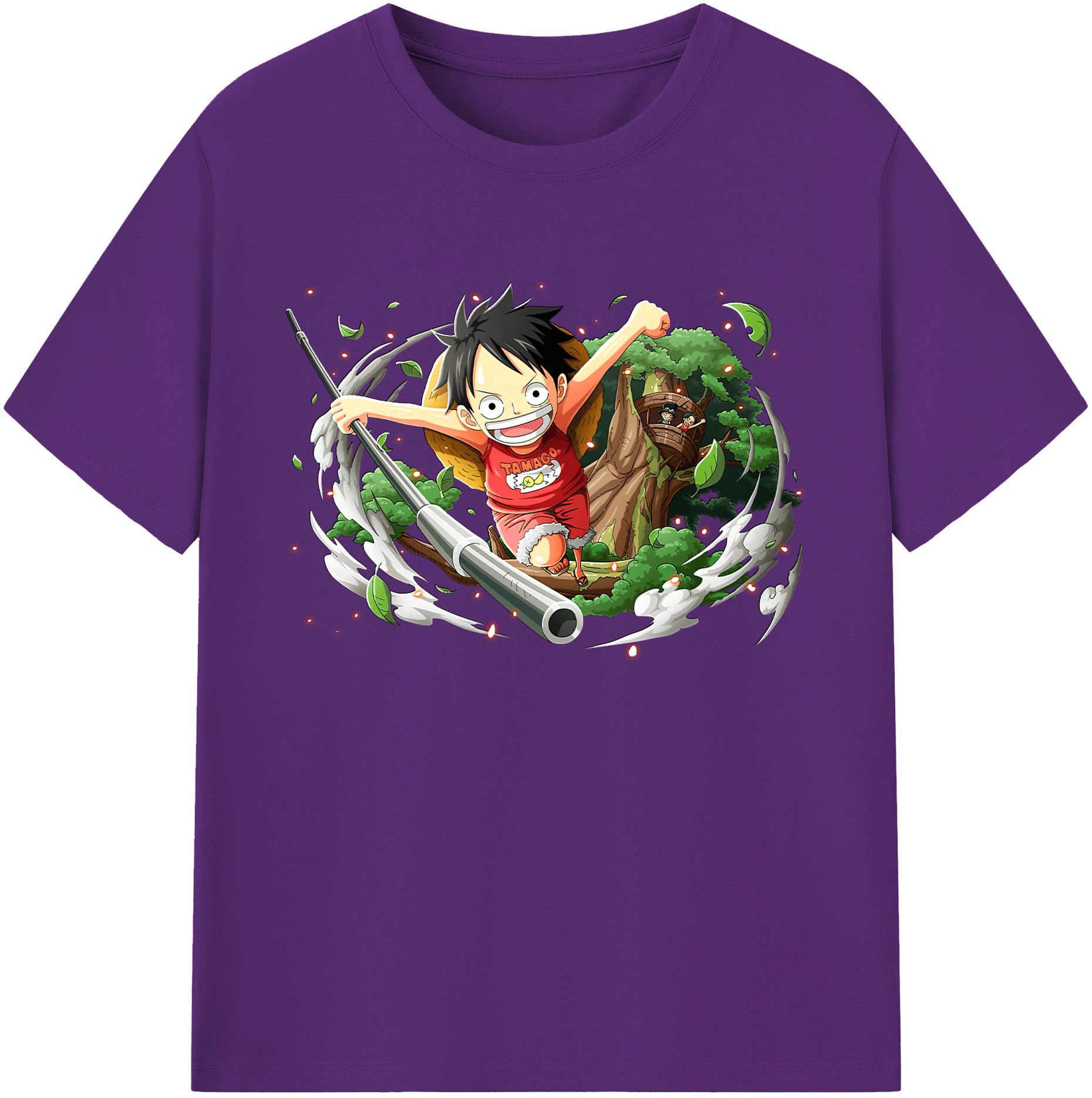 ワンピース モンキー・D・ルフィ ONE PIECE Monkey D. Luffy 綿100％ メンズ半袖Tシャツ｜肌触りやわらか＆通気性