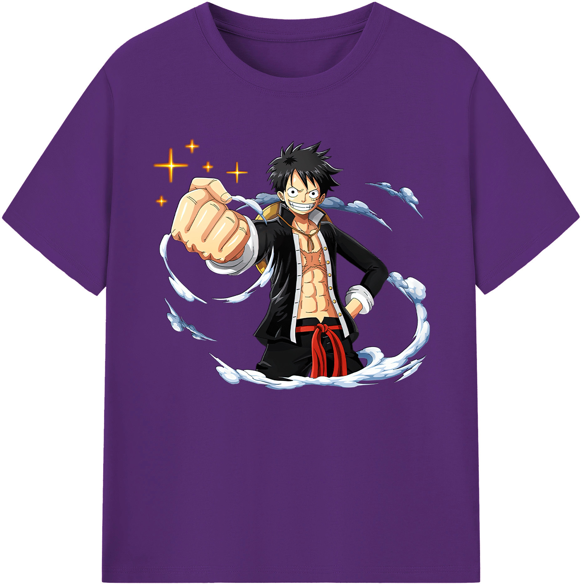 ワンピース モンキー・D・ルフィ ONE PIECE Monkey D. Luffy 綿100％ メンズ半袖Tシャツ｜肌触りやわらか＆通気性