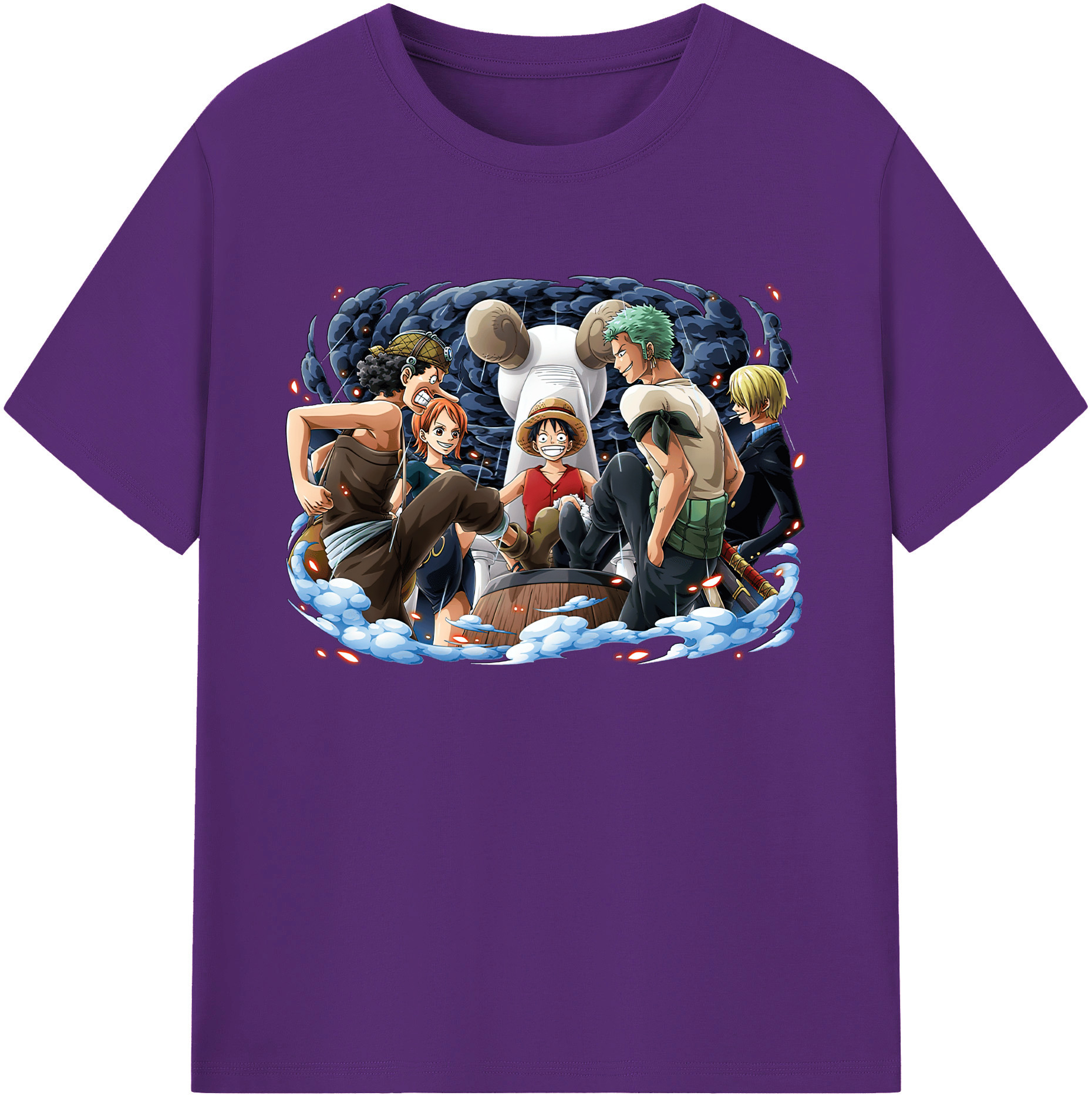 ワンピース モンキー・D・ルフィ ONE PIECE Monkey D. Luffy 綿100％ メンズ半袖Tシャツ｜肌触りやわらか＆通気性