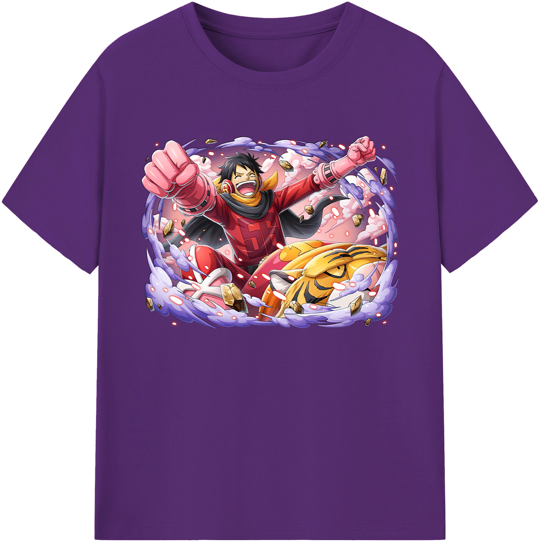 ワンピース モンキー・D・ルフィ ONE PIECE Monkey D. Luffy 綿100％ メンズ半袖Tシャツ｜肌触りやわらか＆通気性