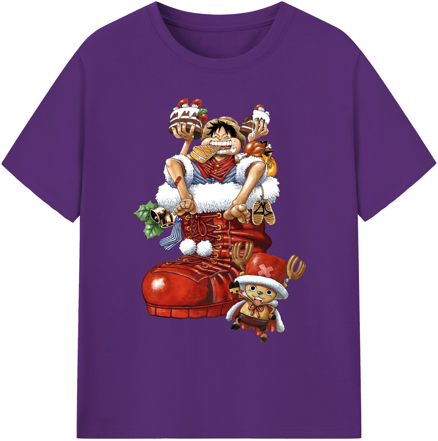 ワンピース モンキー・D・ルフィ ONE PIECE Monkey D. Luffy 綿100％ メンズ半袖Tシャツ｜肌触りやわらか＆通気性