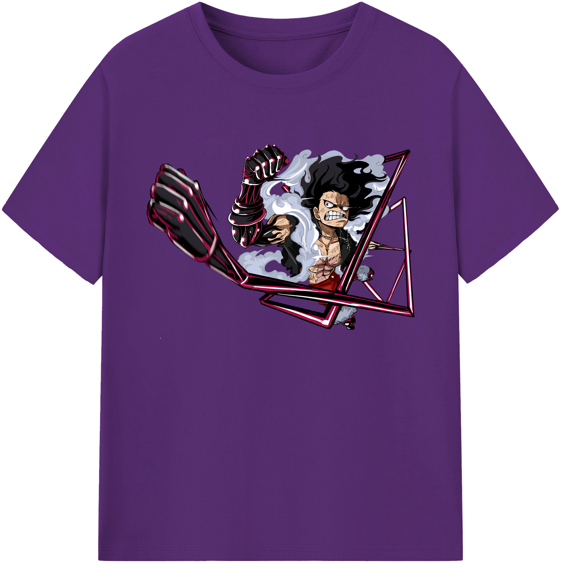 ワンピース モンキー・D・ルフィ ONE PIECE Monkey D. Luffy 綿100％ メンズ半袖Tシャツ｜肌触りやわらか＆通気性