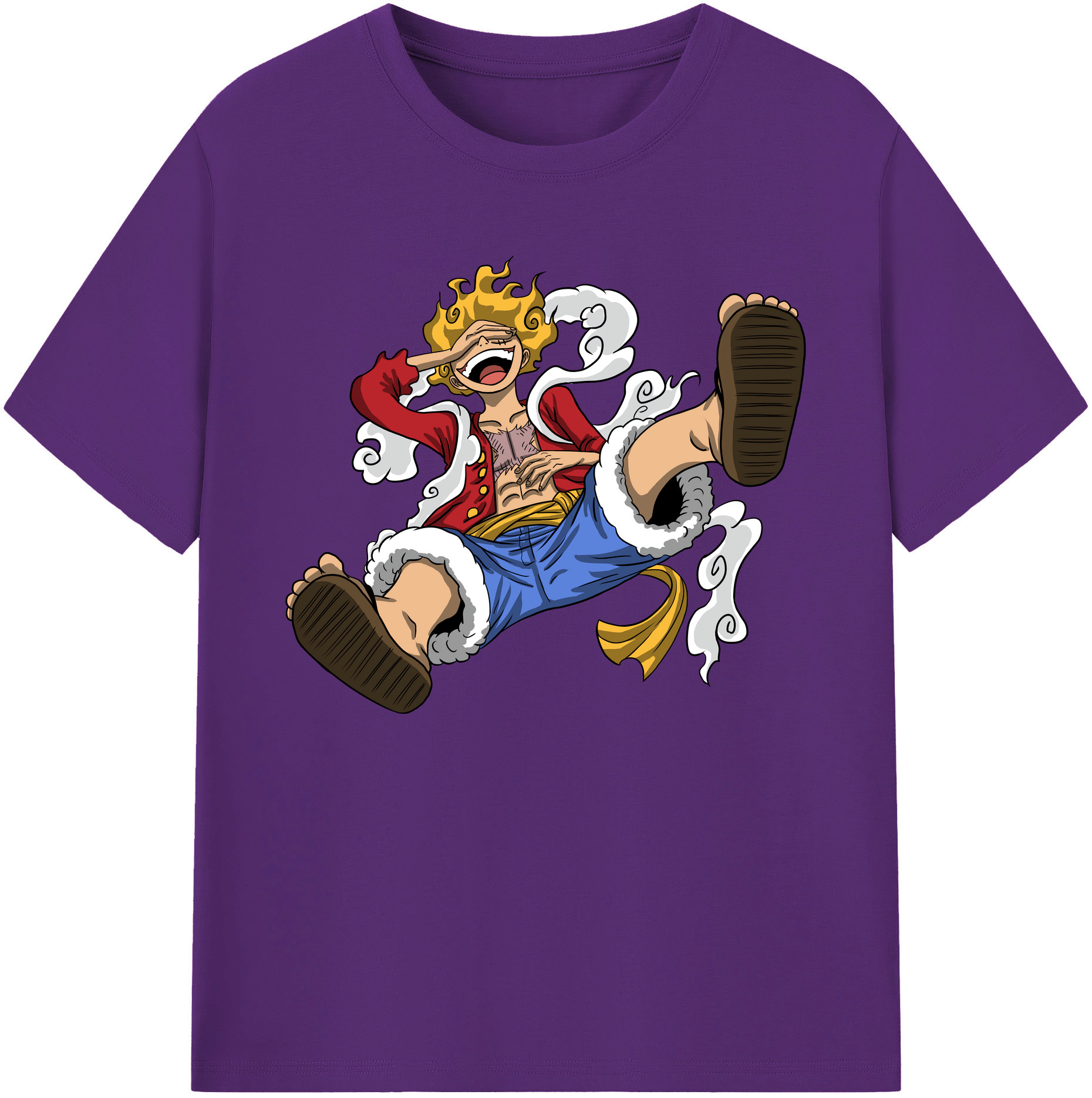 ワンピース モンキー・D・ルフィ ONE PIECE Monkey D. Luffy 綿100％ メンズ半袖Tシャツ｜肌触りやわらか＆通気性