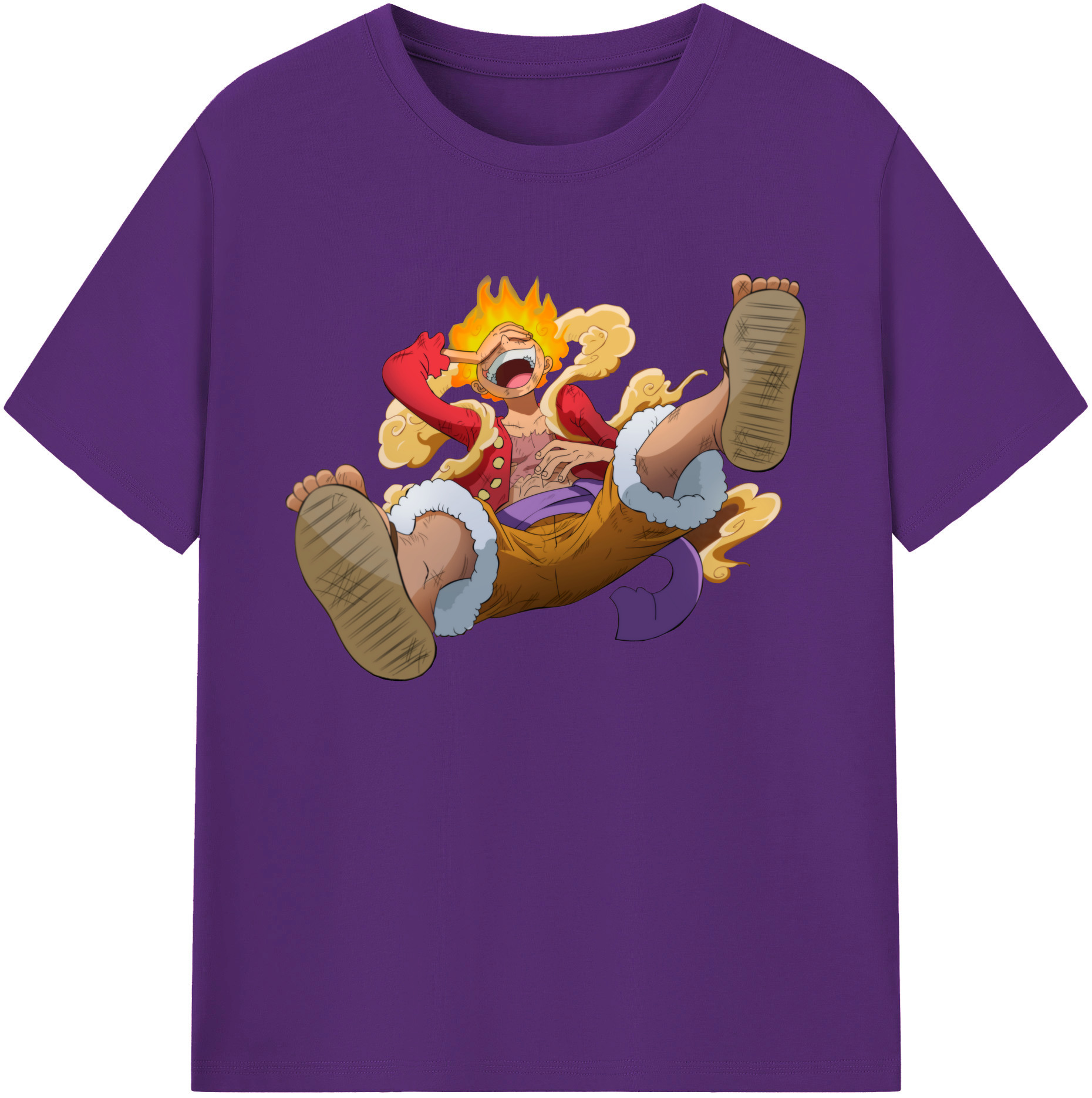 ワンピース モンキー・D・ルフィ ONE PIECE Monkey D. Luffy 綿100％ メンズ半袖Tシャツ｜肌触りやわらか＆通気性