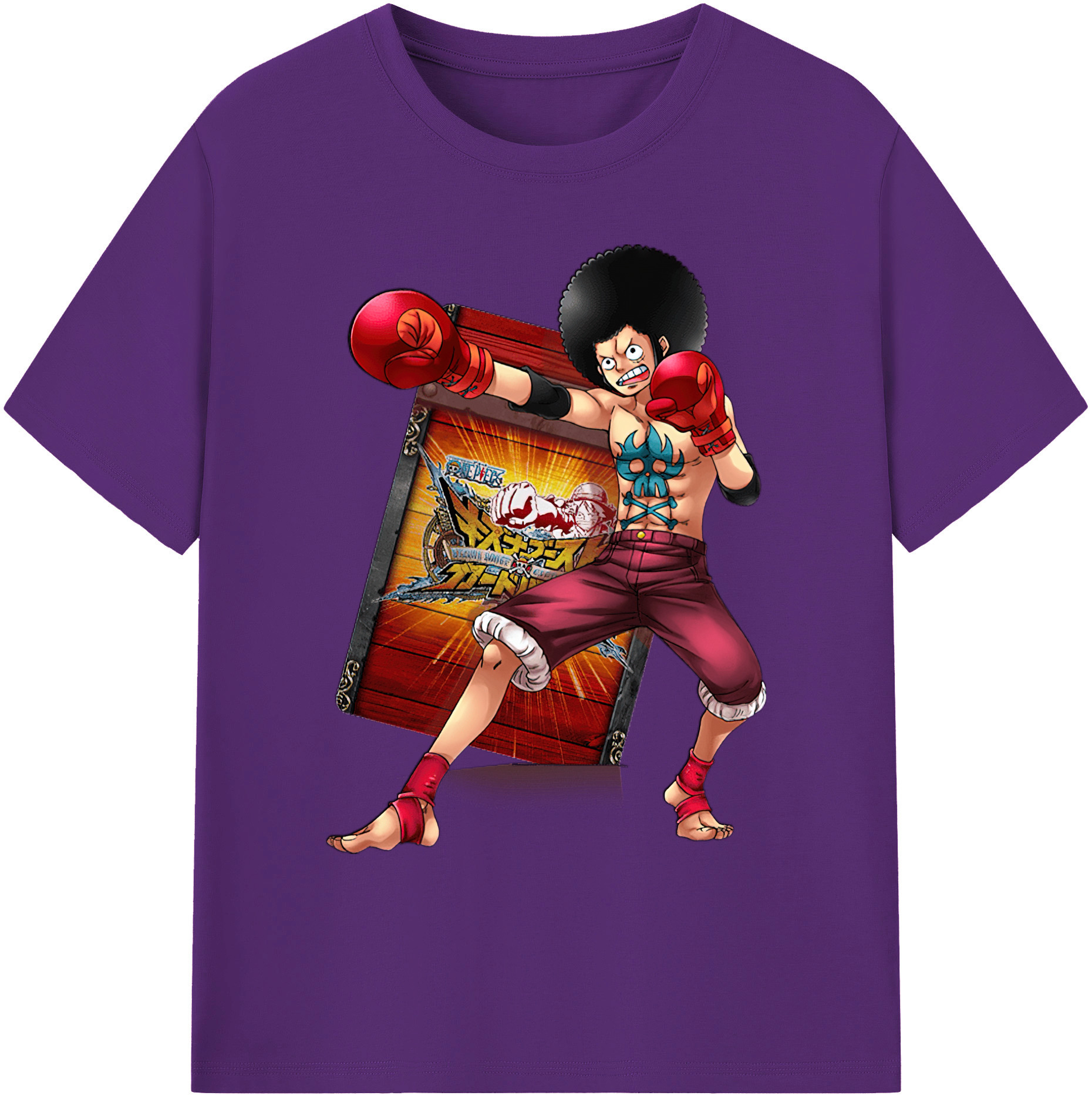ワンピース モンキー・D・ルフィ ONE PIECE Monkey D. Luffy 綿100％ メンズ半袖Tシャツ｜肌触りやわらか＆通気性