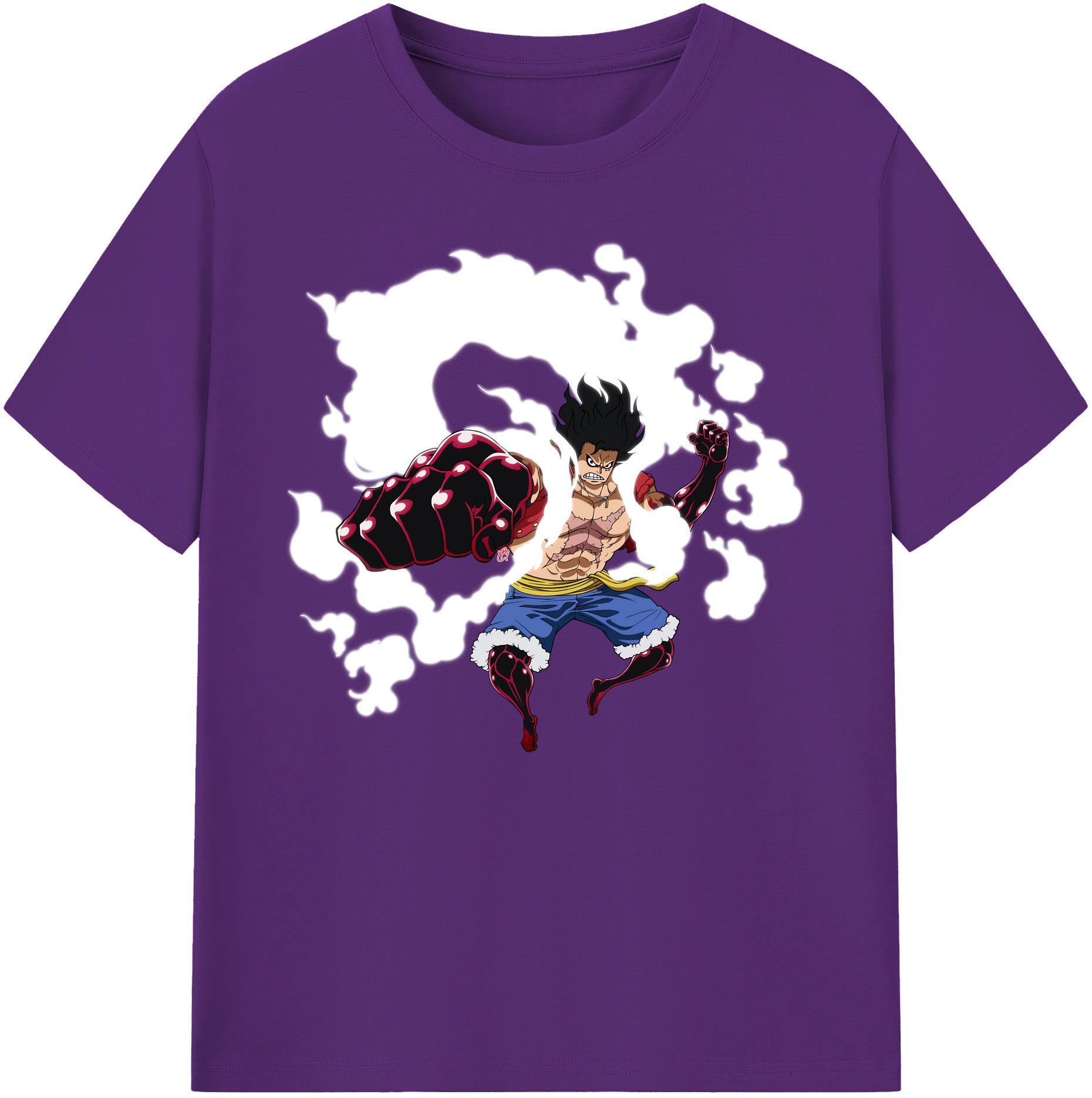 ワンピース モンキー・D・ルフィ ONE PIECE Monkey D. Luffy 綿100％ メンズ半袖Tシャツ｜肌触りやわらか＆通気性