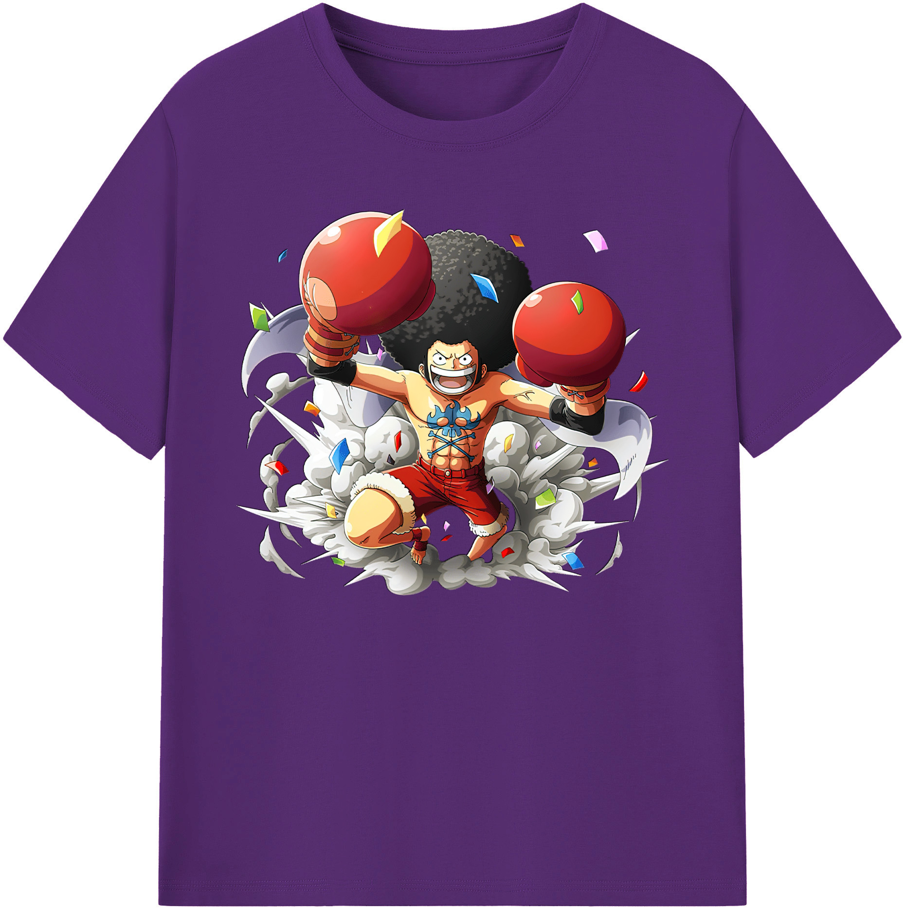 ワンピース モンキー・D・ルフィ ONE PIECE Monkey D. Luffy 綿100％ メンズ半袖Tシャツ｜肌触りやわらか＆通気性