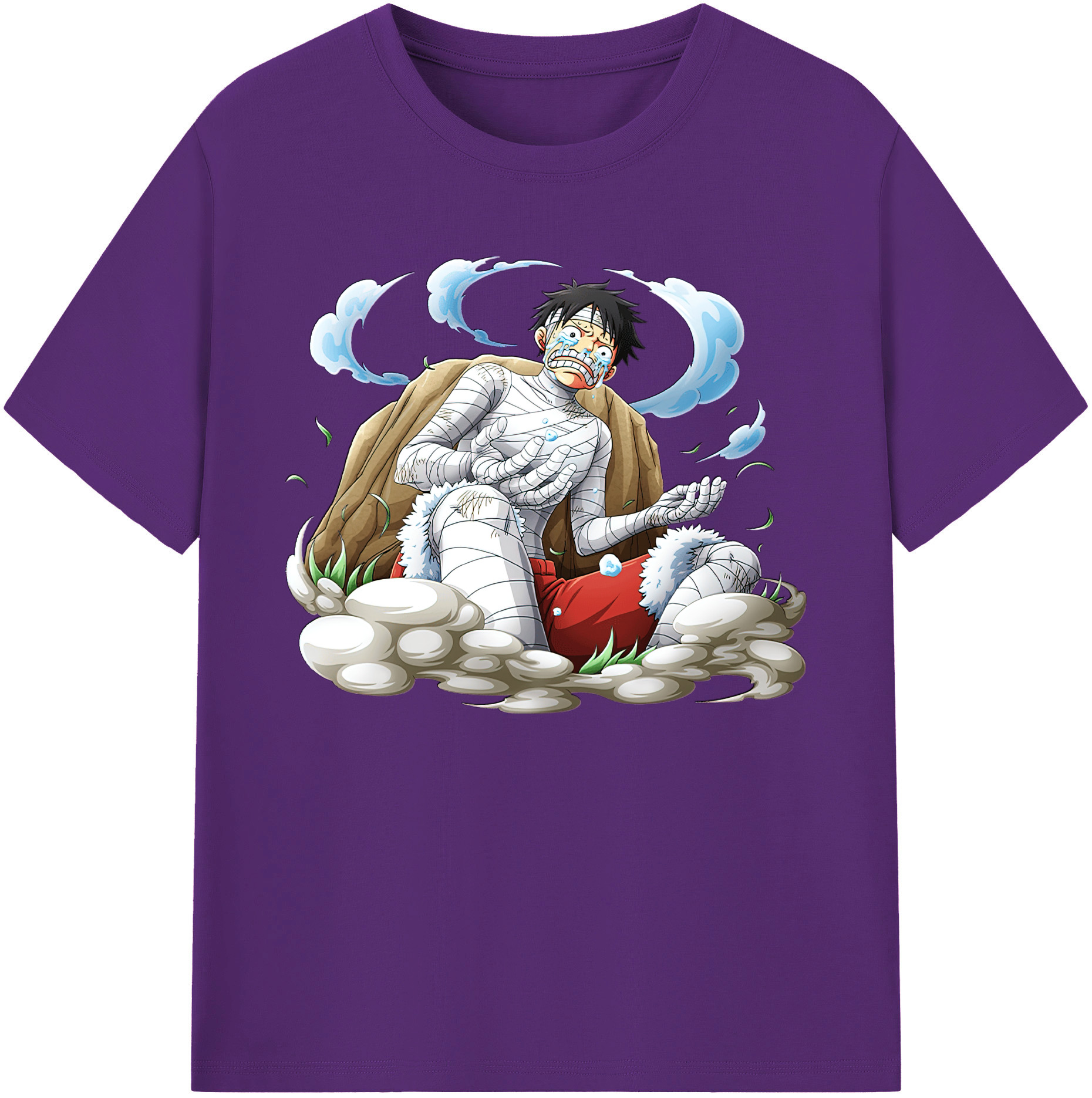 ワンピース モンキー・D・ルフィ ONE PIECE Monkey D. Luffy 綿100％ メンズ半袖Tシャツ｜肌触りやわらか＆通気性