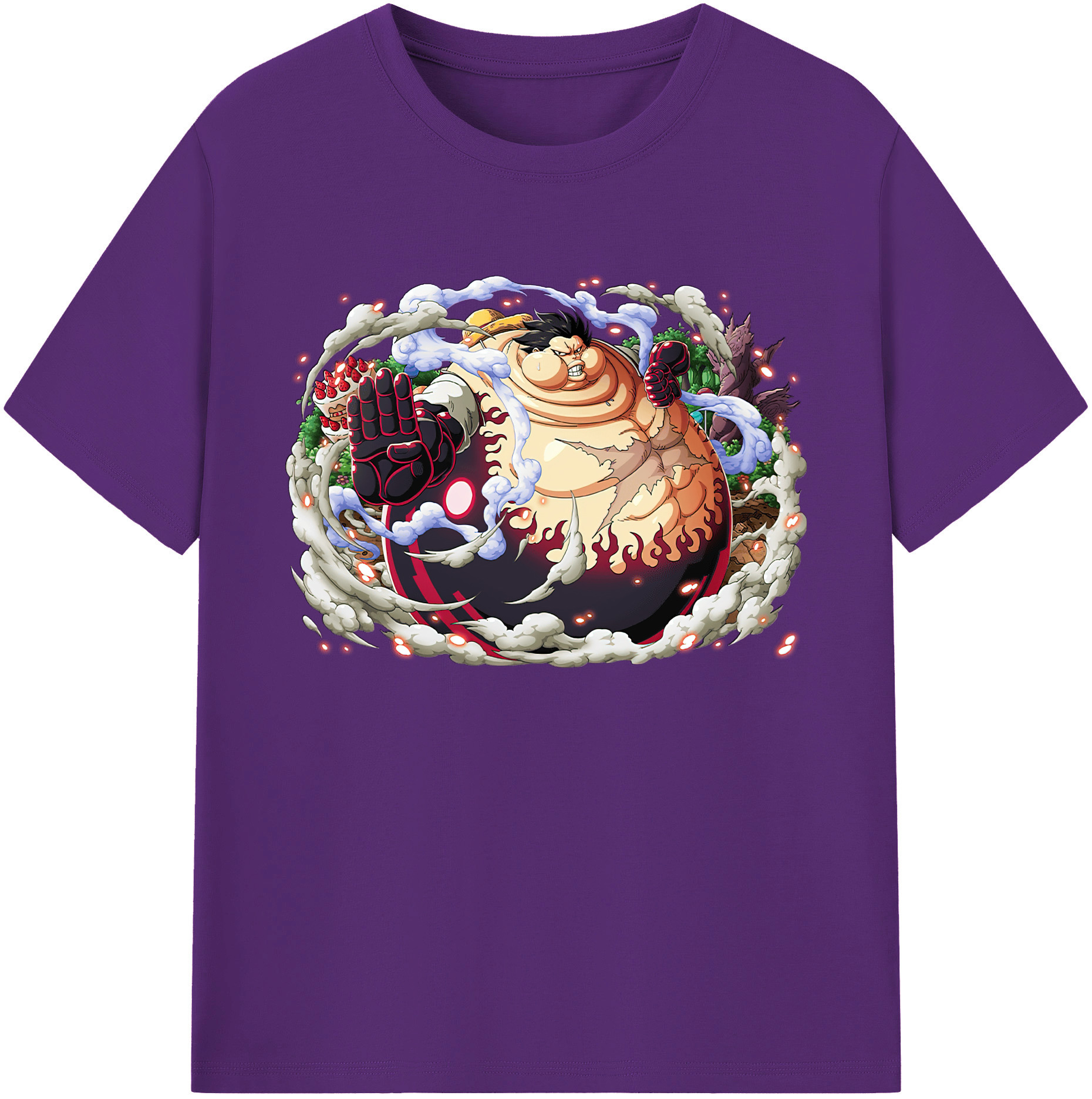 ワンピース モンキー・D・ルフィ ONE PIECE Monkey D. Luffy 綿100％ メンズ半袖Tシャツ｜肌触りやわらか＆通気性