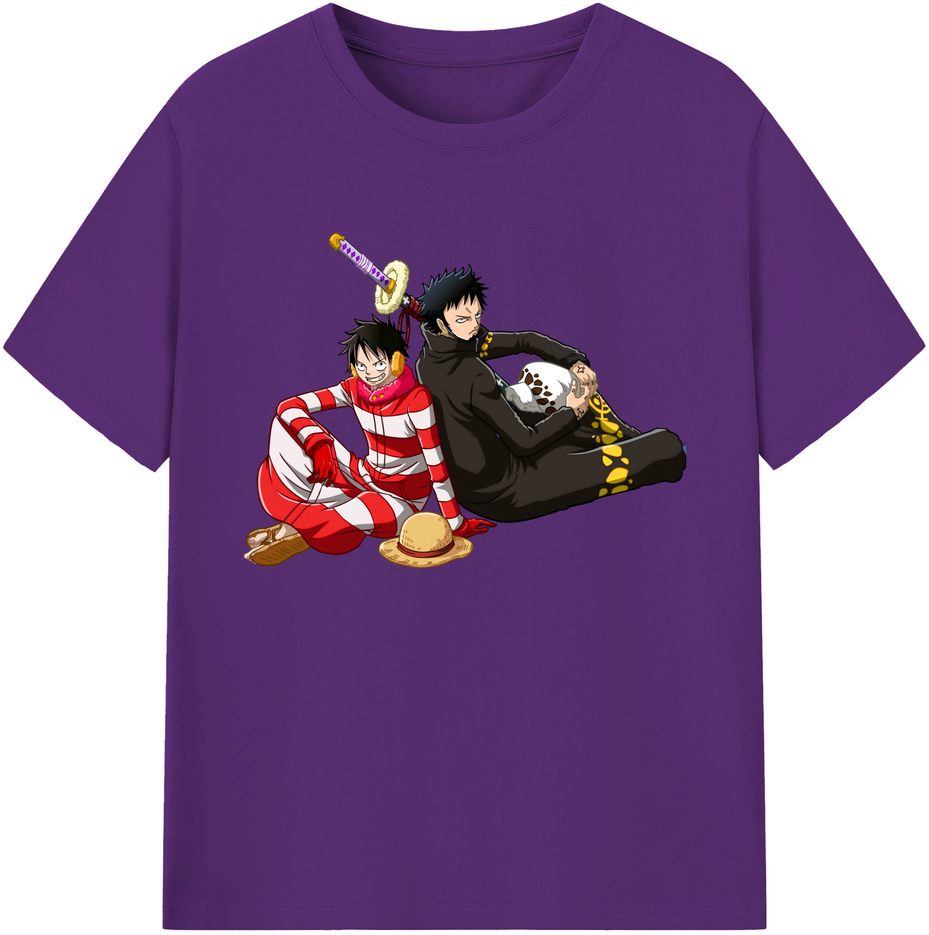 ワンピース モンキー・D・ルフィ ONE PIECE Monkey D. Luffy 綿100％ メンズ半袖Tシャツ｜肌触りやわらか＆通気性