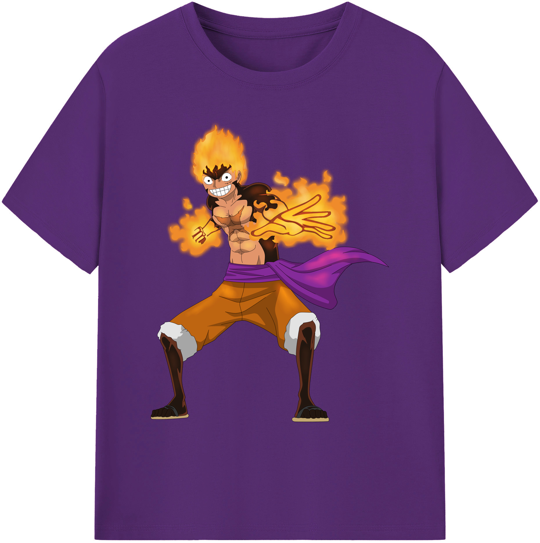 ワンピース モンキー・D・ルフィ ONE PIECE Monkey D. Luffy 綿100％ メンズ半袖Tシャツ｜肌触りやわらか＆通気性