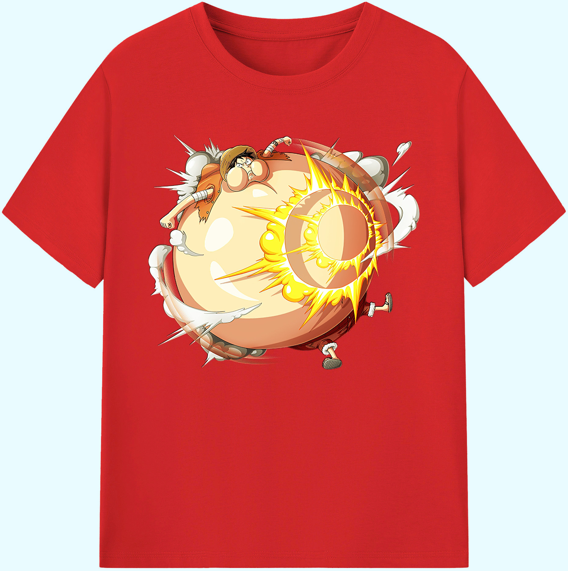 ワンピース モンキー・D・ルフィ ONE PIECE Monkey D. Luffy 綿100％ メンズ半袖Tシャツ｜肌触りやわらか＆通気性