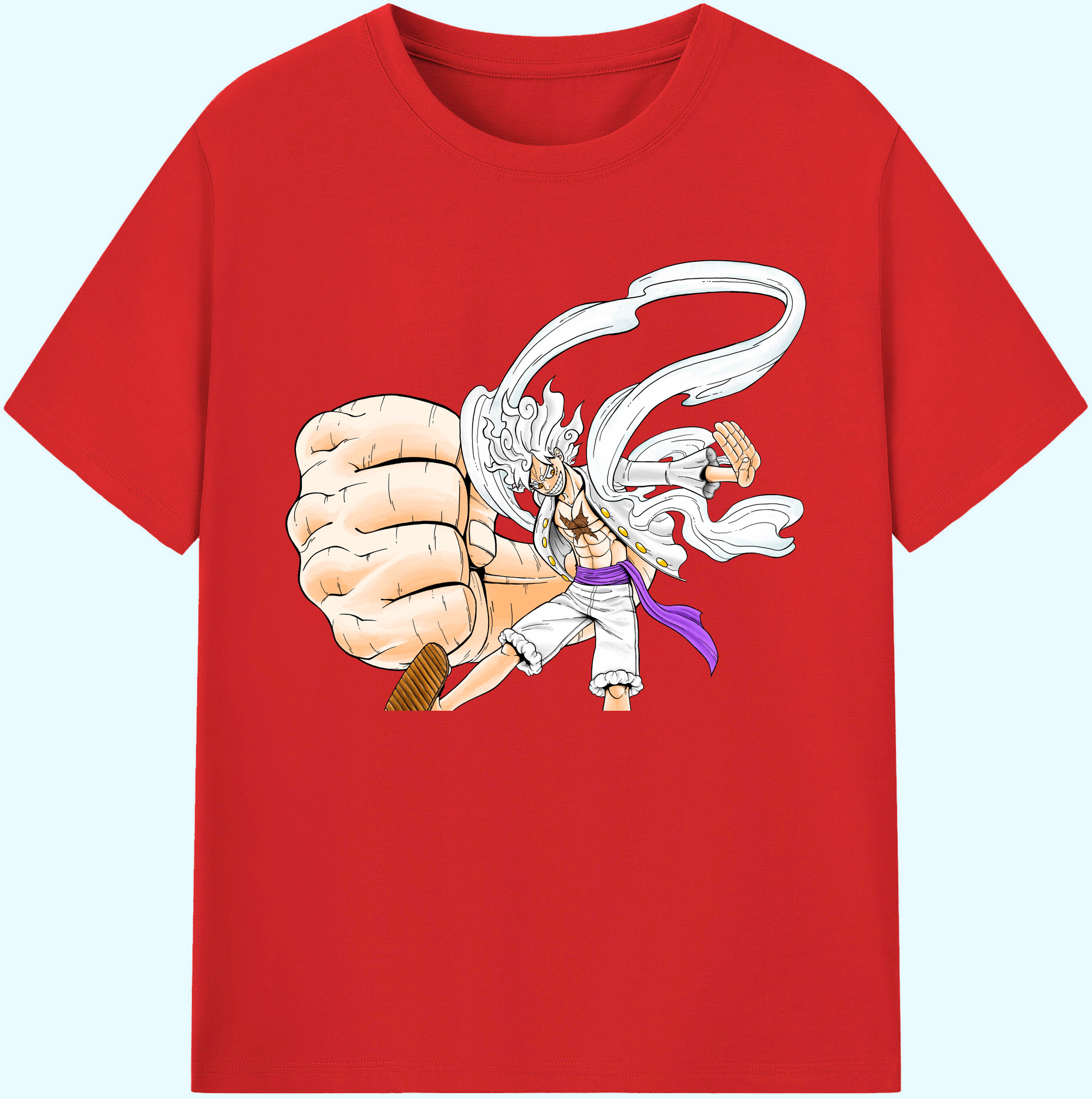 ワンピース モンキー・D・ルフィ ONE PIECE Monkey D. Luffy 綿100％ メンズ半袖Tシャツ｜肌触りやわらか＆通気性