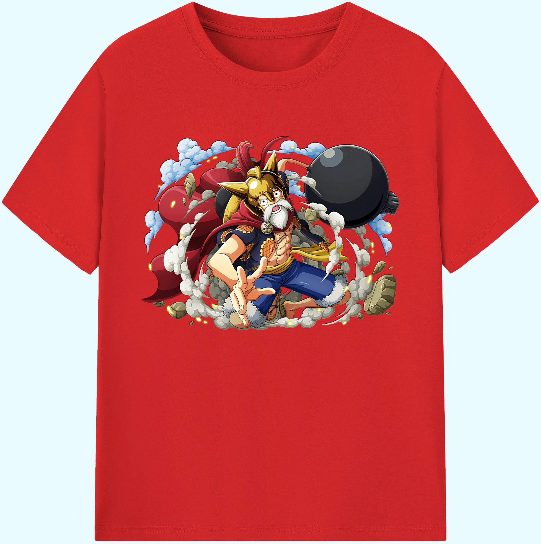 ワンピース モンキー・D・ルフィ ONE PIECE Monkey D. Luffy 綿100％ メンズ半袖Tシャツ｜肌触りやわらか＆通気性