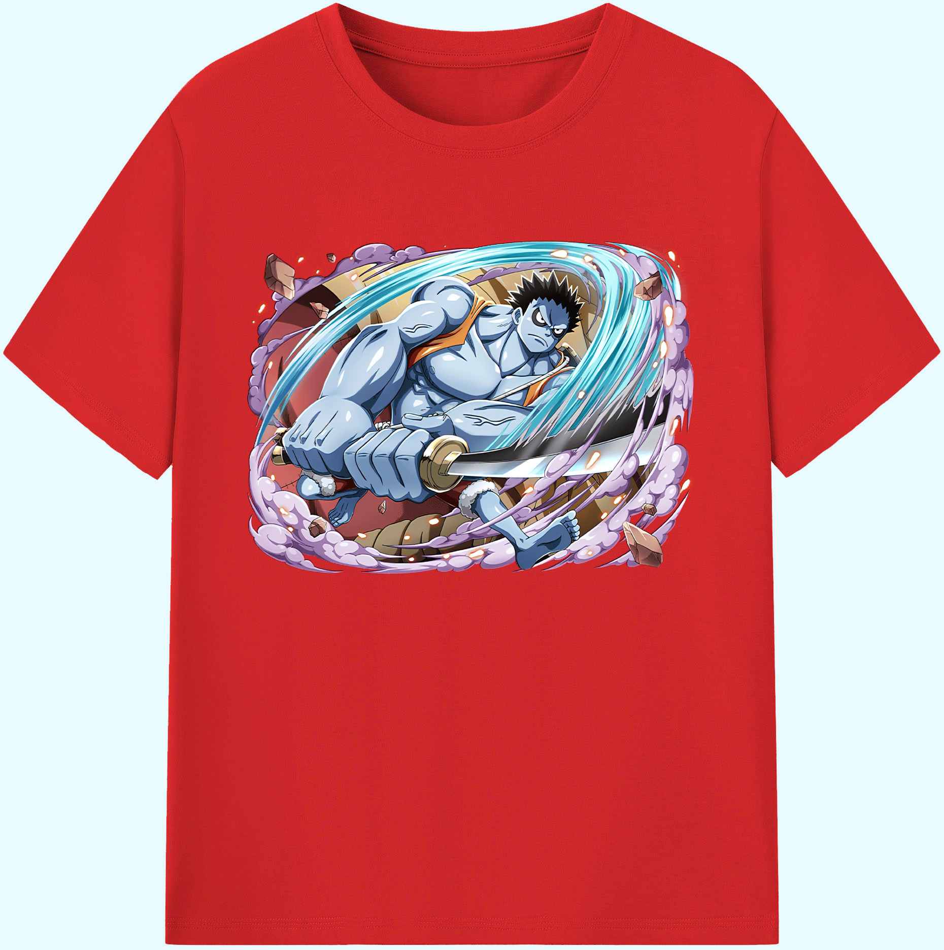 ワンピース モンキー・D・ルフィ ONE PIECE Monkey D. Luffy 綿100％ メンズ半袖Tシャツ｜肌触りやわらか＆通気性