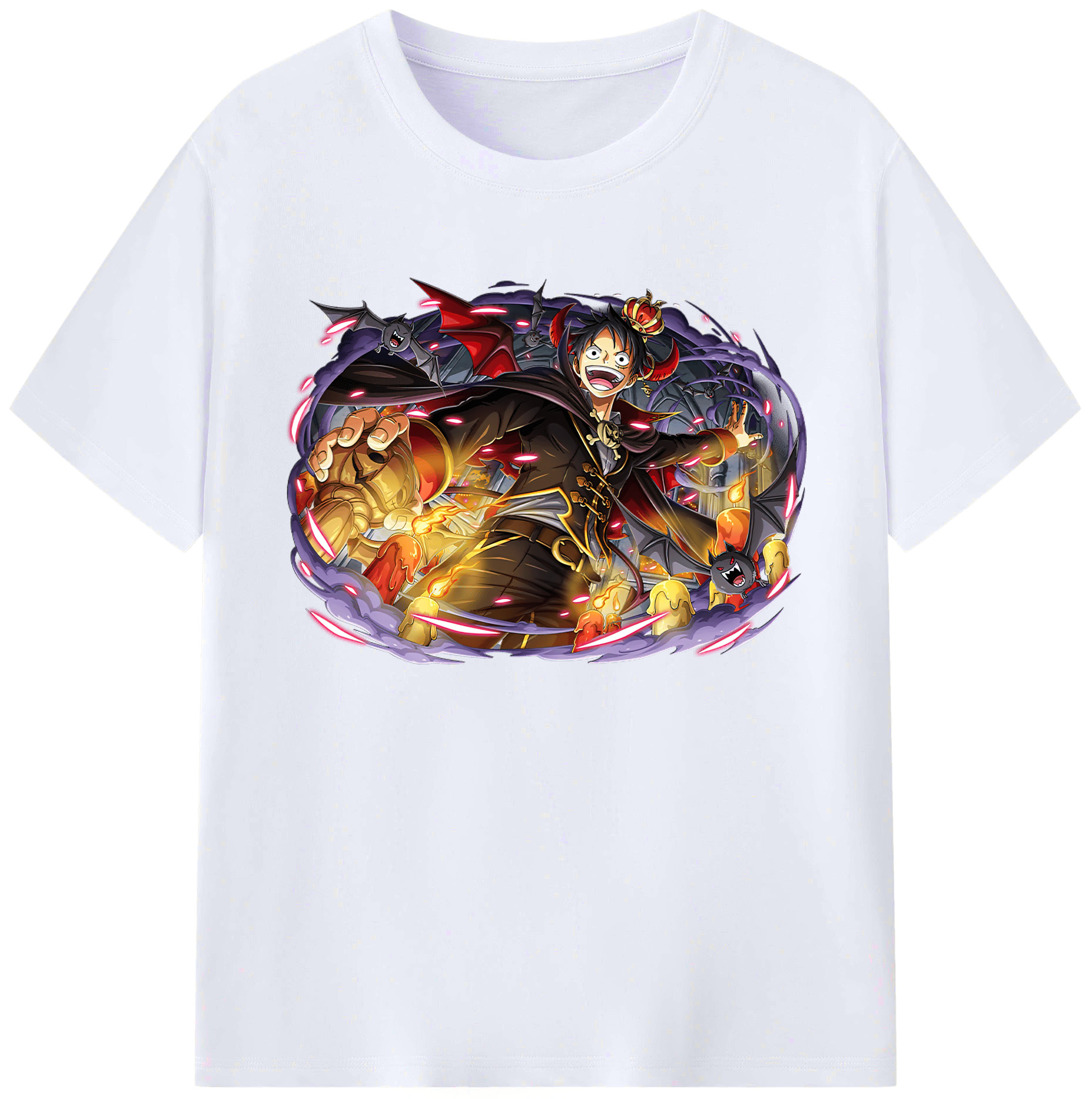 ワンピース モンキー・D・ルフィ ONE PIECE Monkey D. Luffy 綿100％ メンズ半袖Tシャツ｜肌触りやわらか＆通気性